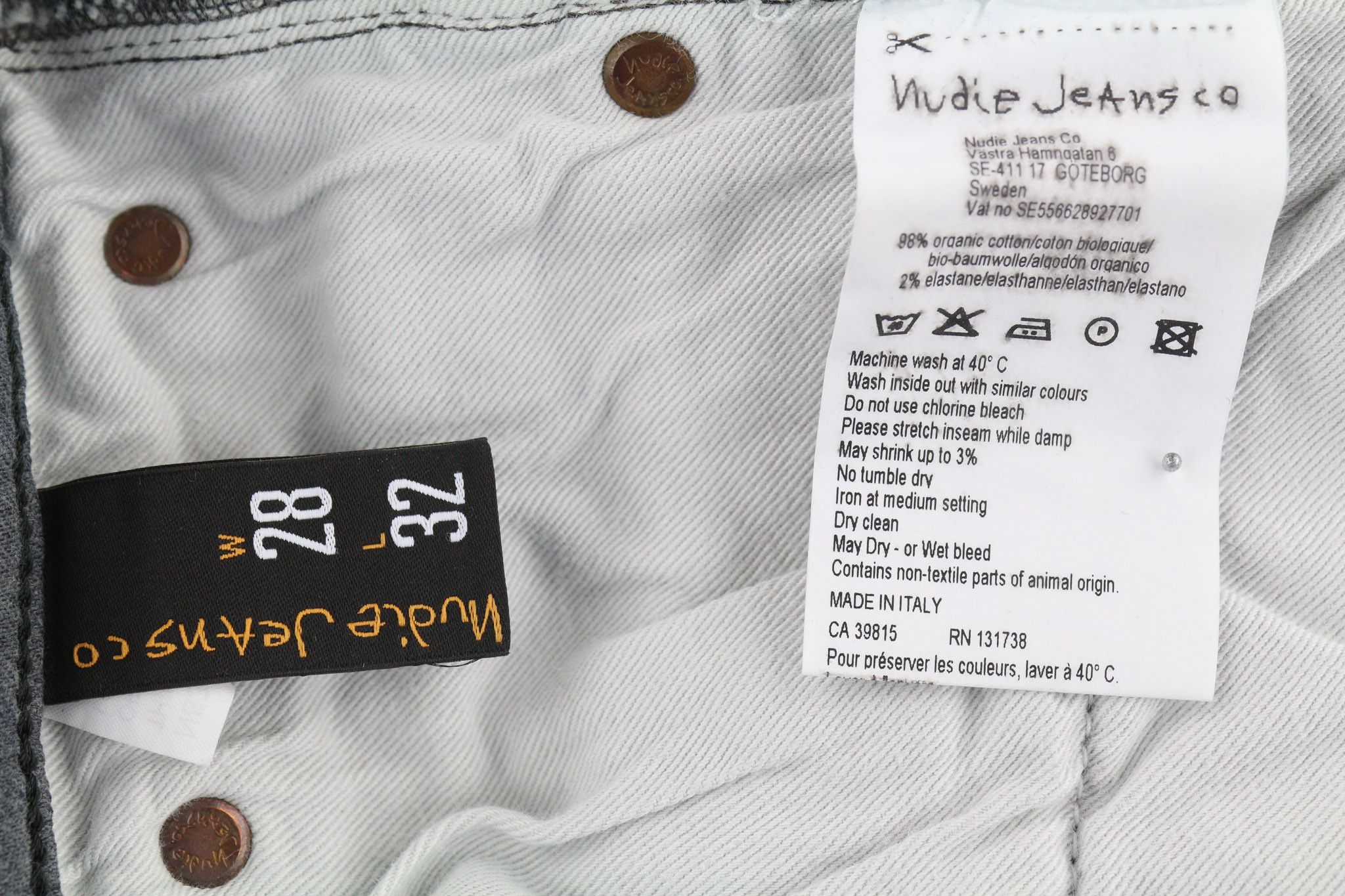 Nudie Jeans THIN FINN W28/L32 Slim Grey Cotton Stretch Jeans 80633 Size US 28 / EU 44 - 7 Thumbnail
