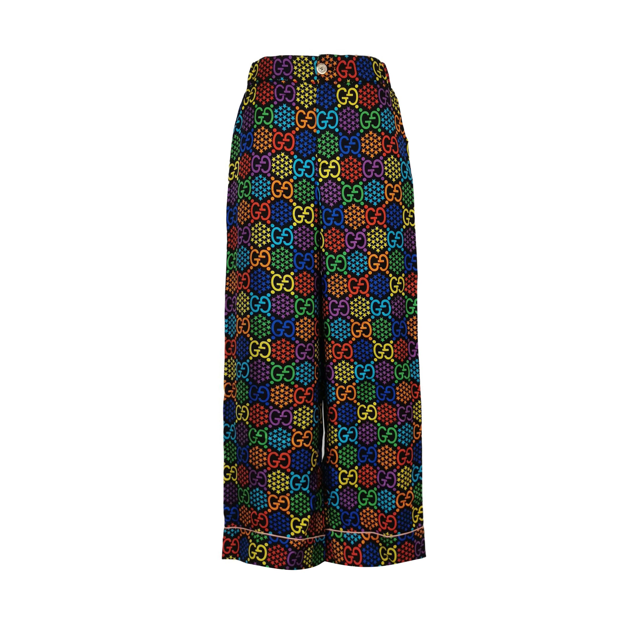 Gucci Gucci Multicolor GG Silk Pants Size 38 Size 26" / US 2 / IT 38 - 1 Thumbnail