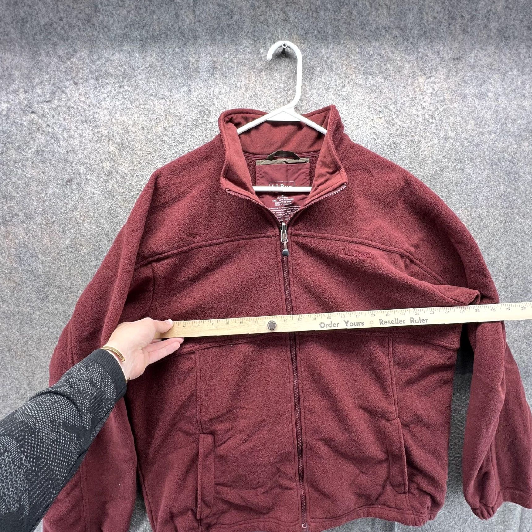 Vintage L.L.Bean Fleece Jacket Mens L Red Full Zip Stand Collar Outdoor Warm Hiking Size US L / EU 52-54 / 3 - 3 Thumbnail