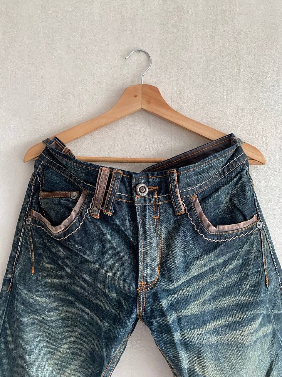 If Six Was Nine × Japanese Brand × Le Grande Bleu (L.G.B.) TOUGH JEANSMITH RUSTY BACKLE BACK JEANS Size US 32 / EU 48 - 4 Thumbnail