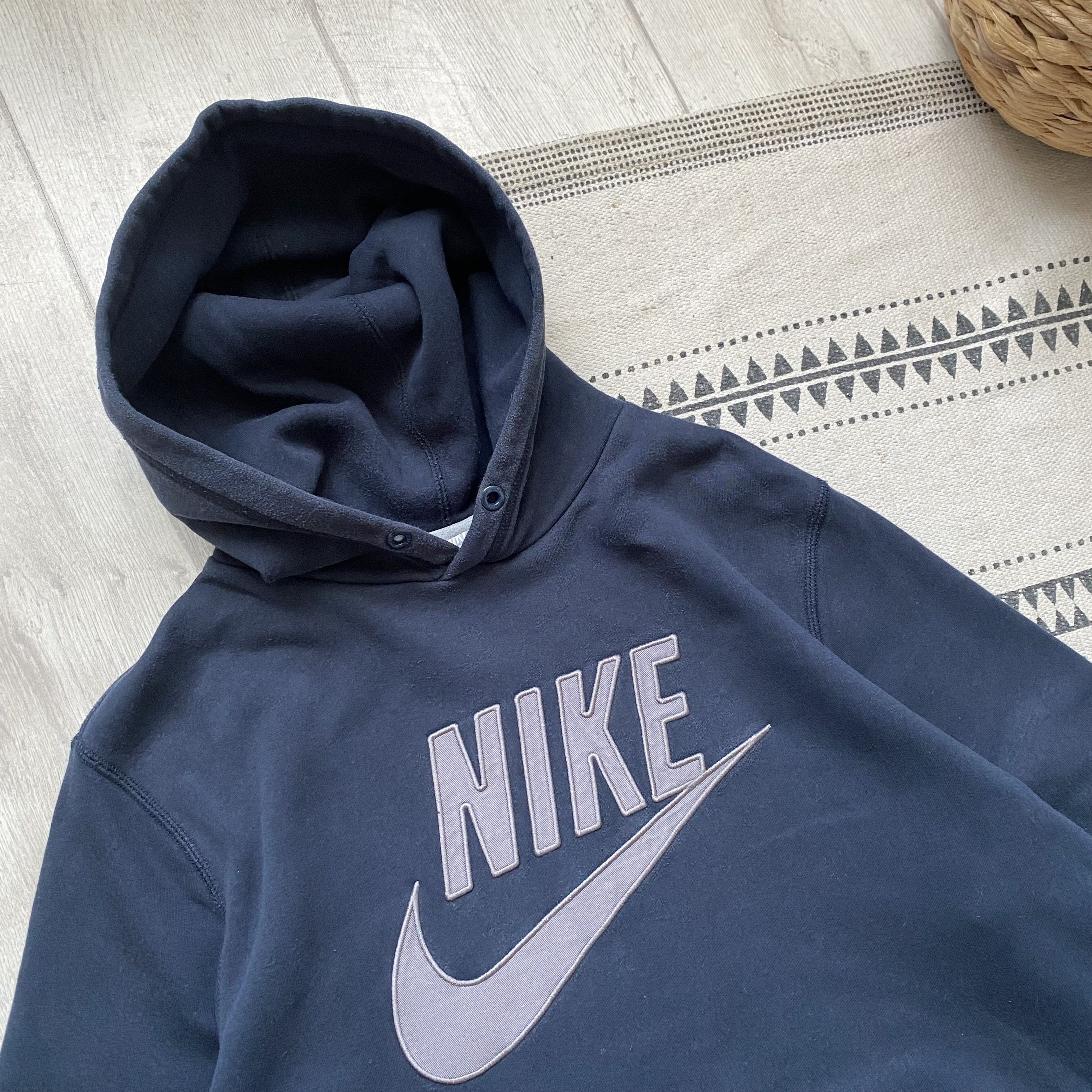 Nike 🦍 Faded Vintage 90s Nike Hoodie Center logo Y2K Size US L / EU 52-54 / 3 - 2 Thumbnail