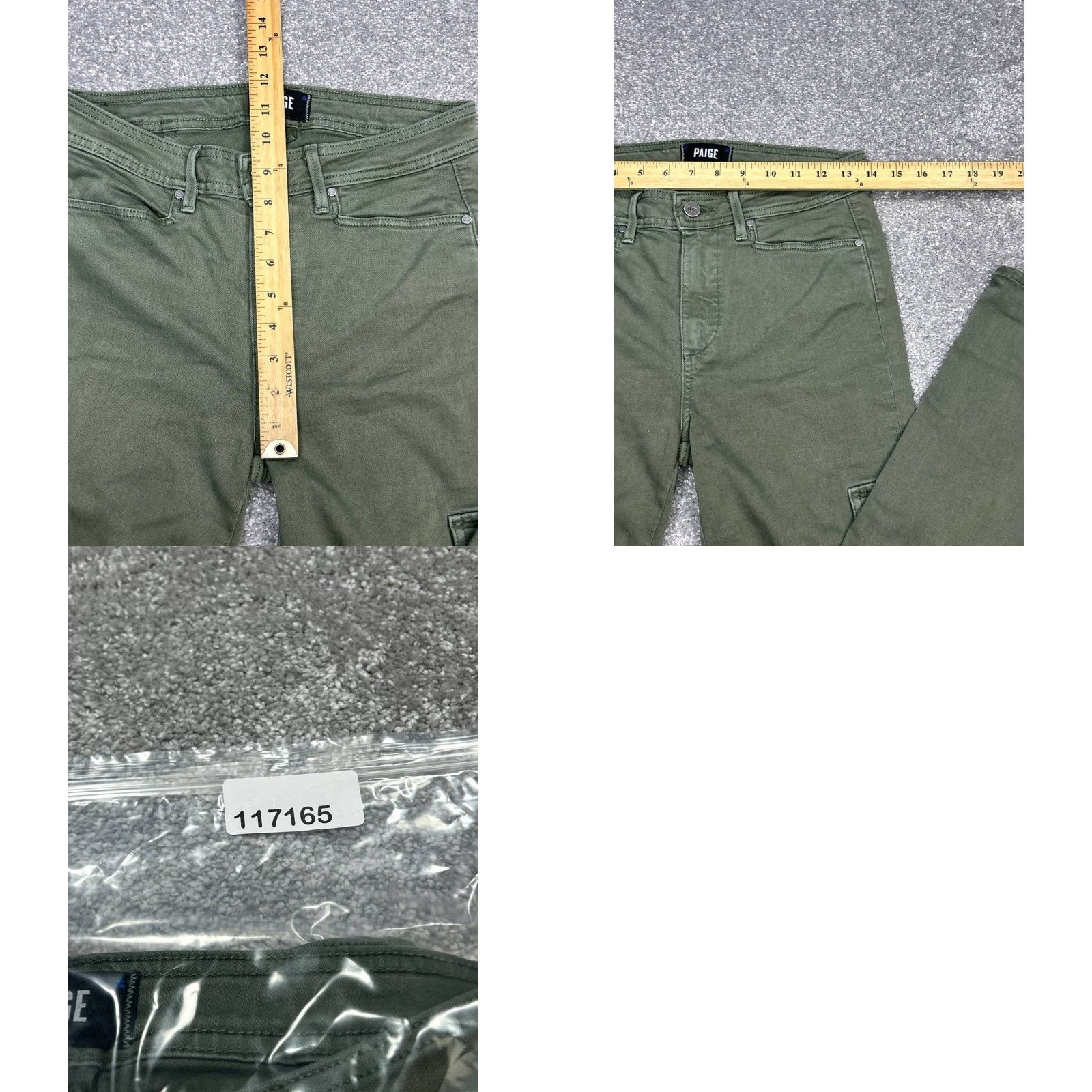 Paige Paige Jeans Womens 27 Green Denim Cargo Pockets Ankle Skinny 28x28 Cotton Modal Polyester Spandex Rayon City Preppy Mens Womens Boys Girls Size 27" / US 4 / IT 40 - 8 Thumbnail