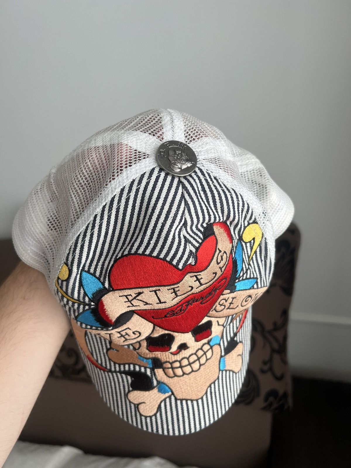 Christian Audigier × Ed Hardy × Vintage Vintage Ed Hardy Cap Y2k Trucker Hat Size ONE SIZE - 3 Thumbnail