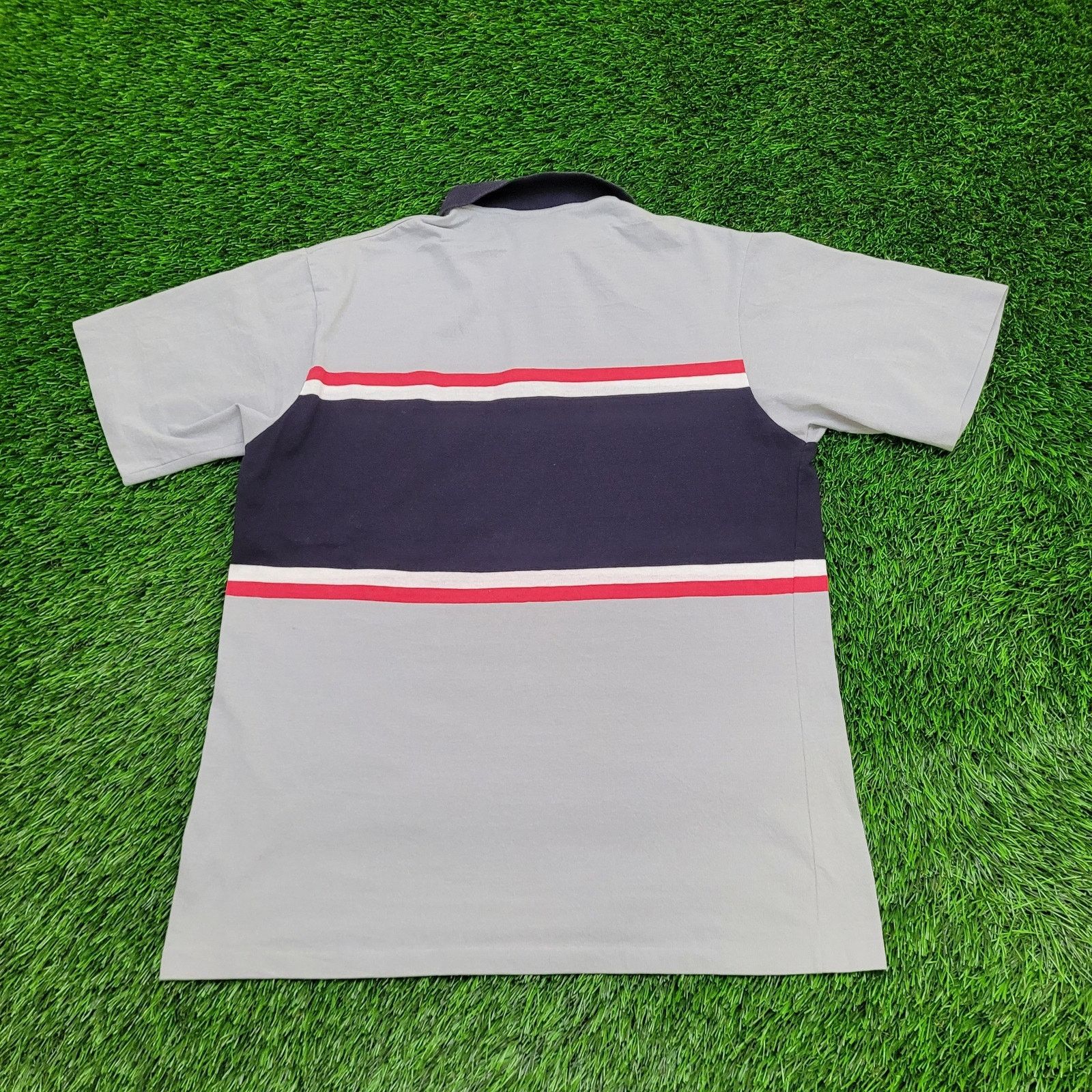 Vintage Vintage Red-Kap Polo Shirt Medium 21x28 Navy Gray Red Strips Size US M / EU 48-50 / 2 - 4 Thumbnail