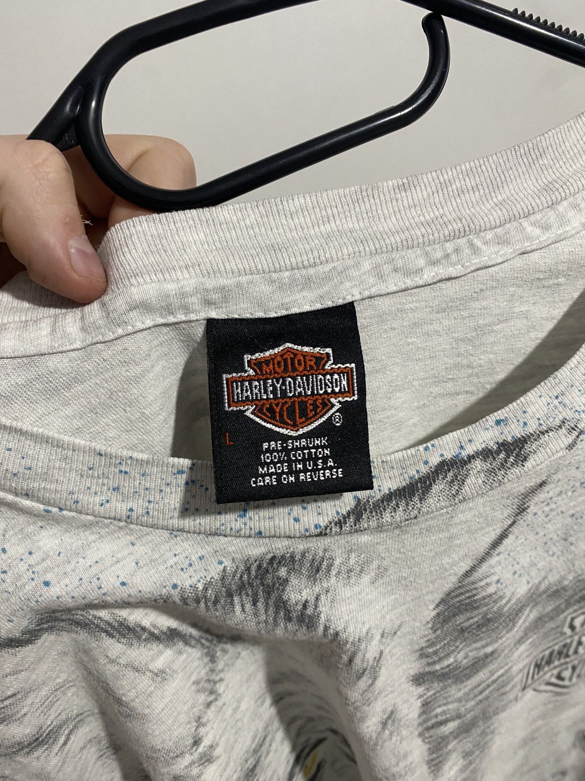 Harley Davidson × Vintage Vintage harley davidson rare fullprint wolves tee 90s Size US L / EU 52-54 / 3 - 2 Thumbnail