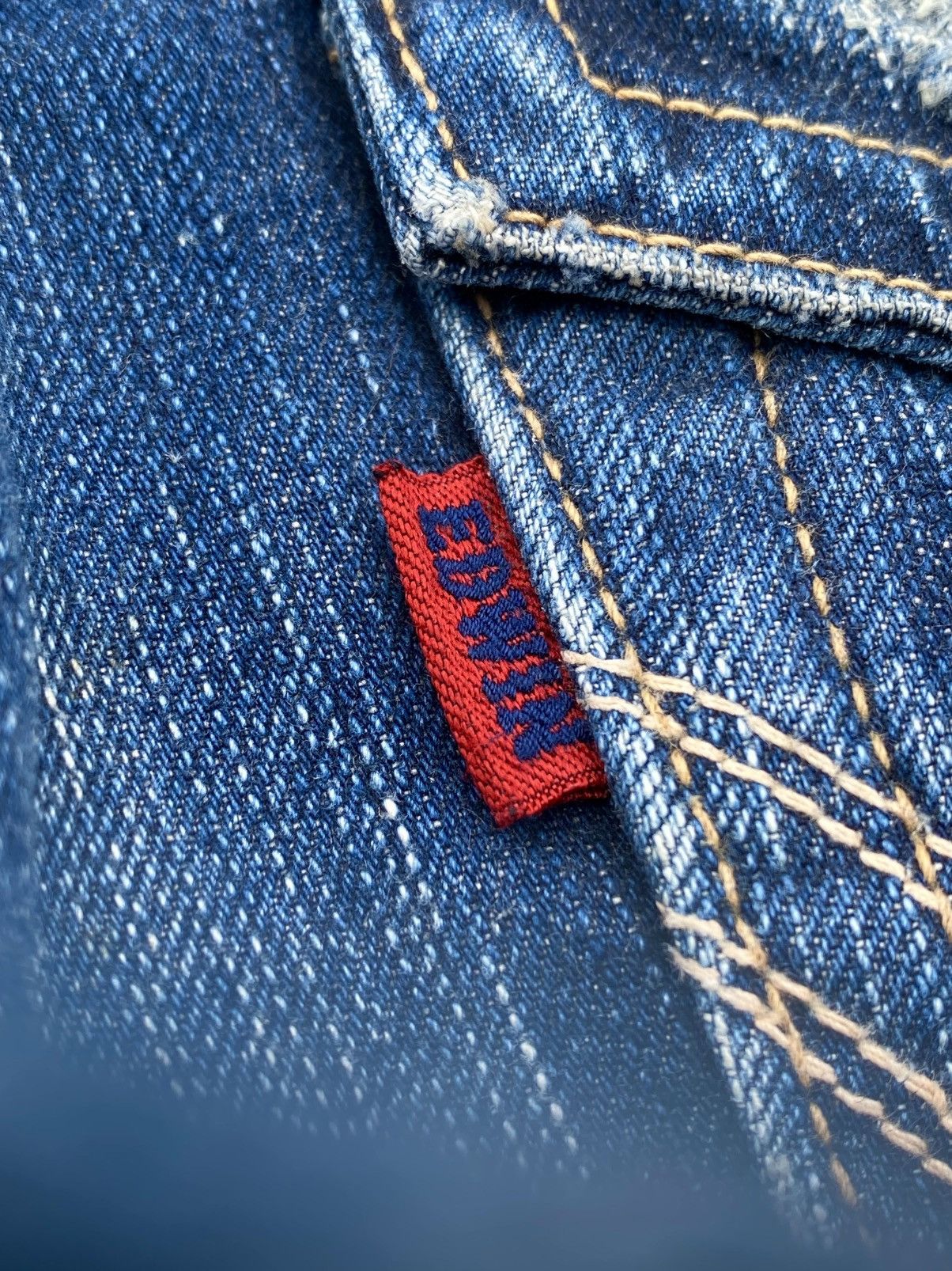Edwin Vtg Flare Edwin 503 Blue Trip Crazy Faded Denim🇯🇵 Size US 34 / EU 50 - 15 Thumbnail