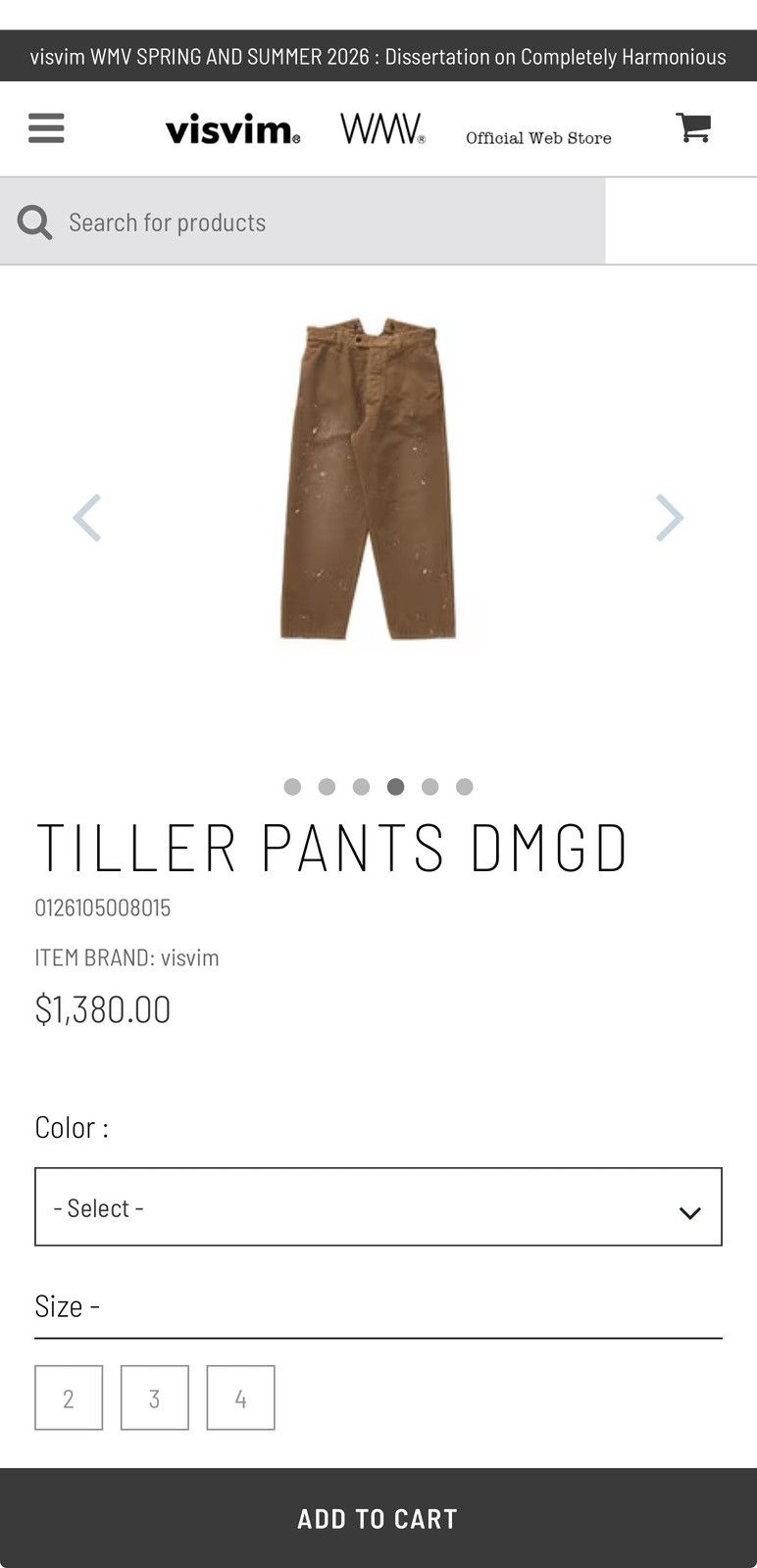 Visvim VISVIM 26SS TILLER PANTS DMGD ，size3 Size US 34 / EU 50 - 3 Thumbnail