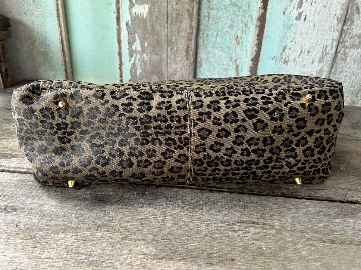 Fendi Vintage FENDI Leopard Hand Bag Nylon Leather Brown Red Size ONE SIZE - 8 Thumbnail