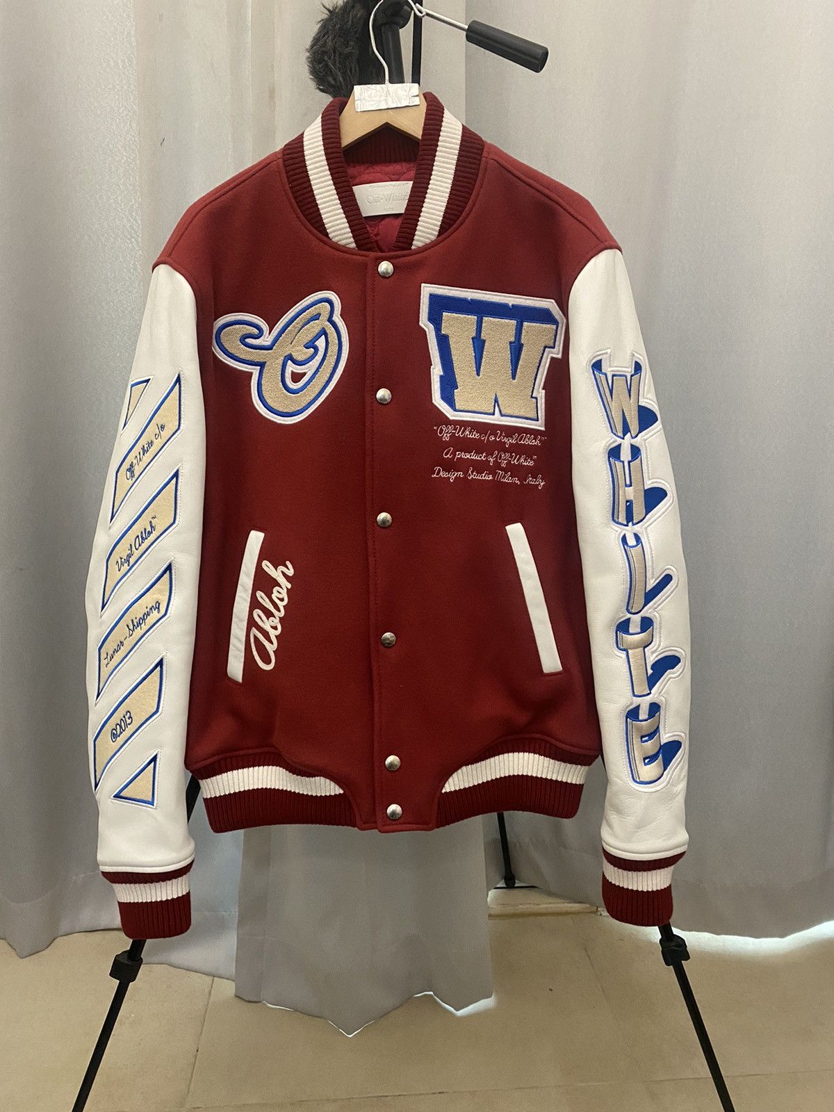 Off White LAST DROP Offwhite On The Go Varsity Jacket Grailed