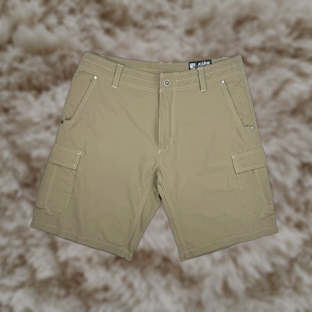 Kuhl Performance Stretch Hiking Shorts Mens 34 Chino Outdoor Nylon Spandex Brown Mint Condition Ul Stretch Mens 34
