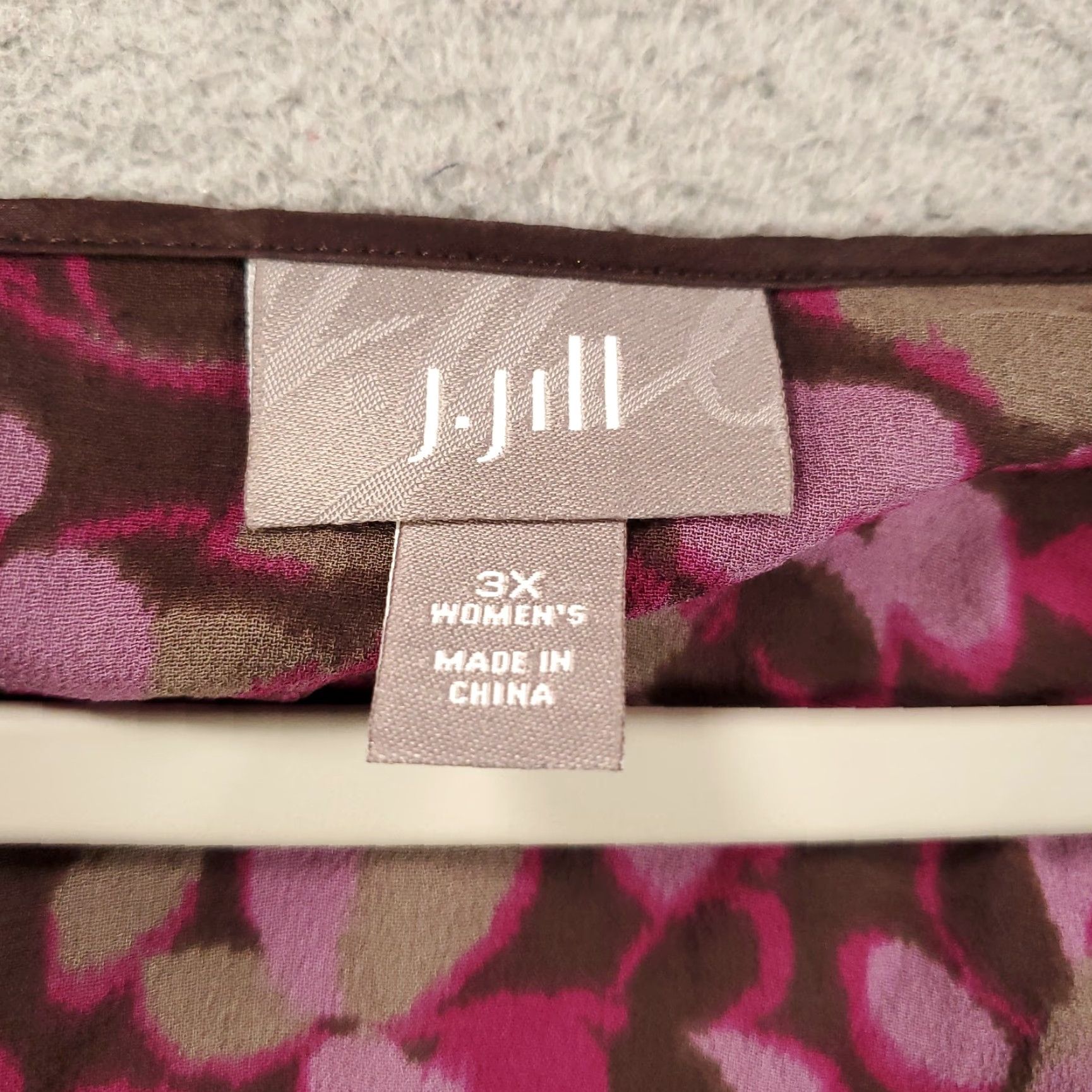 J. Jill J. Jill Silk Top Blouse Women 3X Purple Floral Sheer Balloon Sleeve Scoop Neck Pullover Bohemian Womens Size XXL / US 16-18 / IT 52-54 - 5 Thumbnail