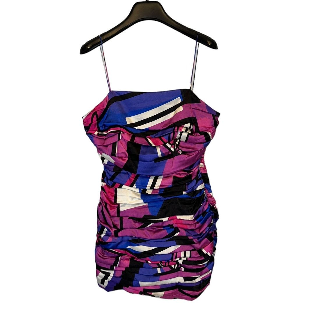 Retrofete Retrofete Elsie Graffiti Pleated Micro Mini Dress Multi Sz M Size M / US 6-8 / IT 42-44 - 3 Thumbnail