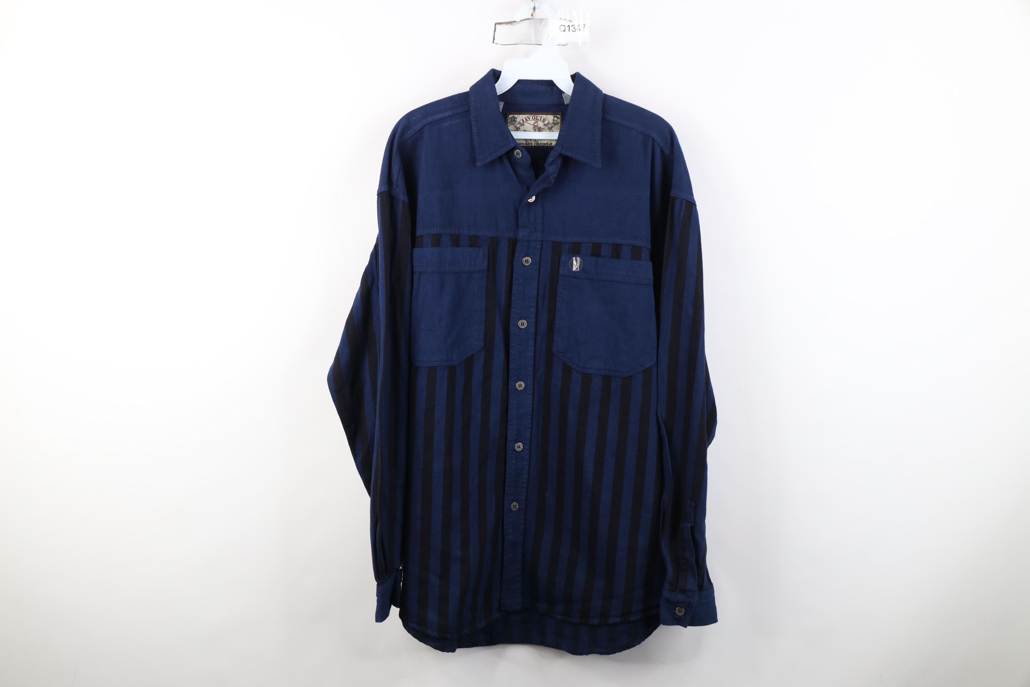Vintage Deadstock Vintage 90s Streetwear Denim Collared Button Shirt Size US M / EU 48-50 / 2 - 1 Thumbnail