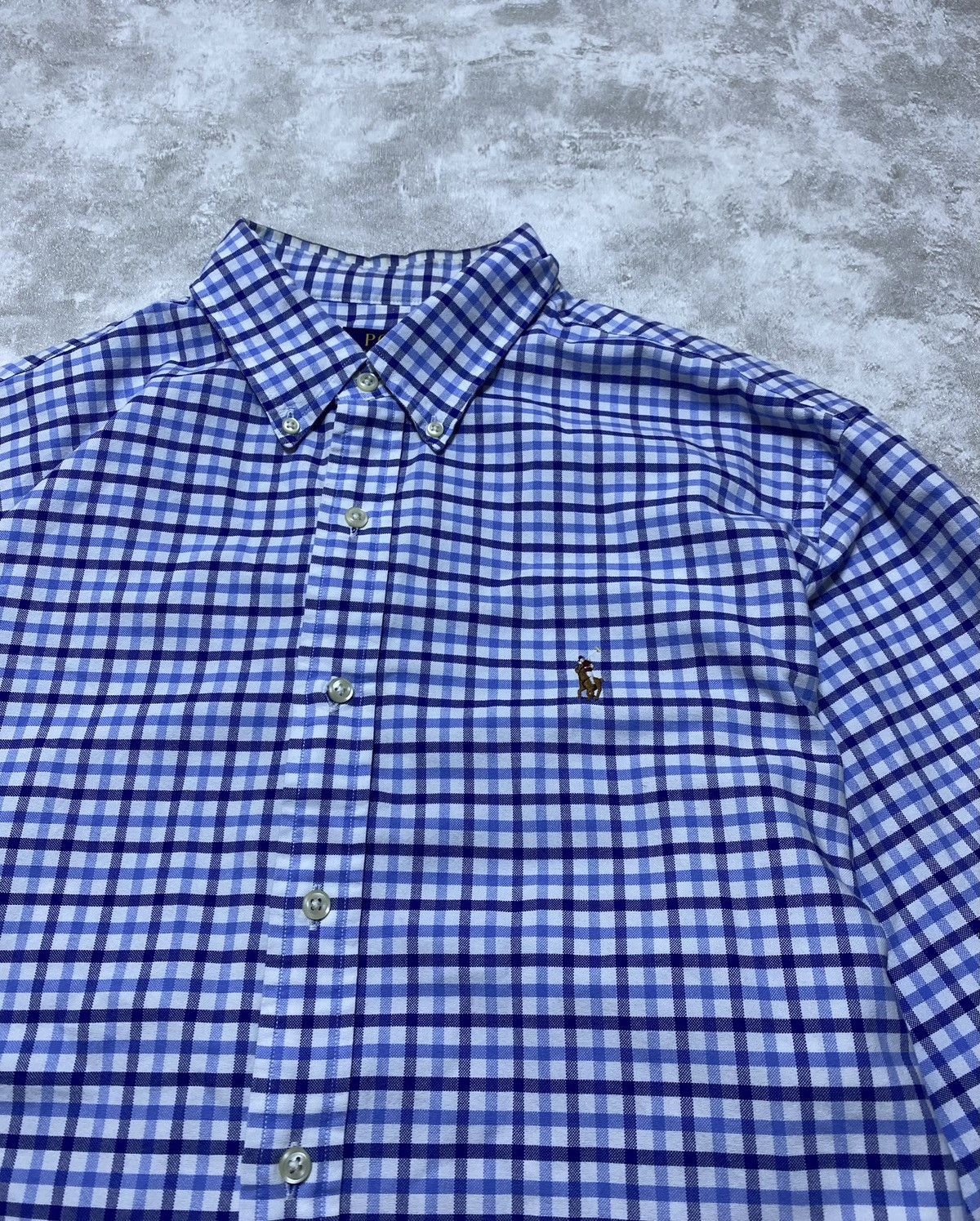 Polo Ralph Lauren Polo Ralph Lauren Vintage Blue Checkered Plaid Shirt Size US XL / EU 56 / 4 - 3 Thumbnail