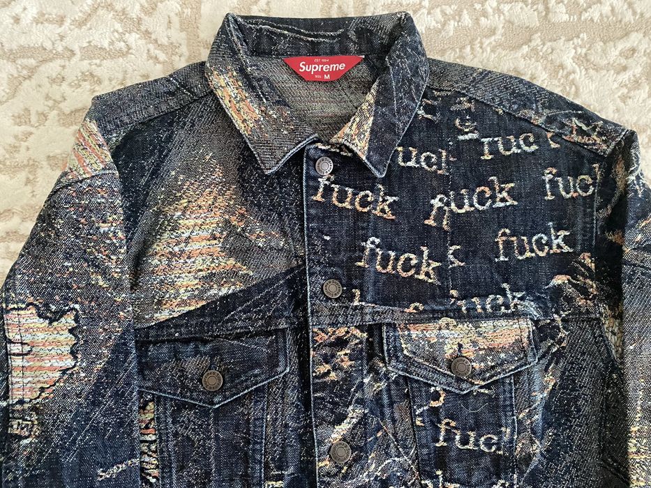 Supreme Supreme Archive Denim Jacquard Trucker Jacket SS23 | Grailed