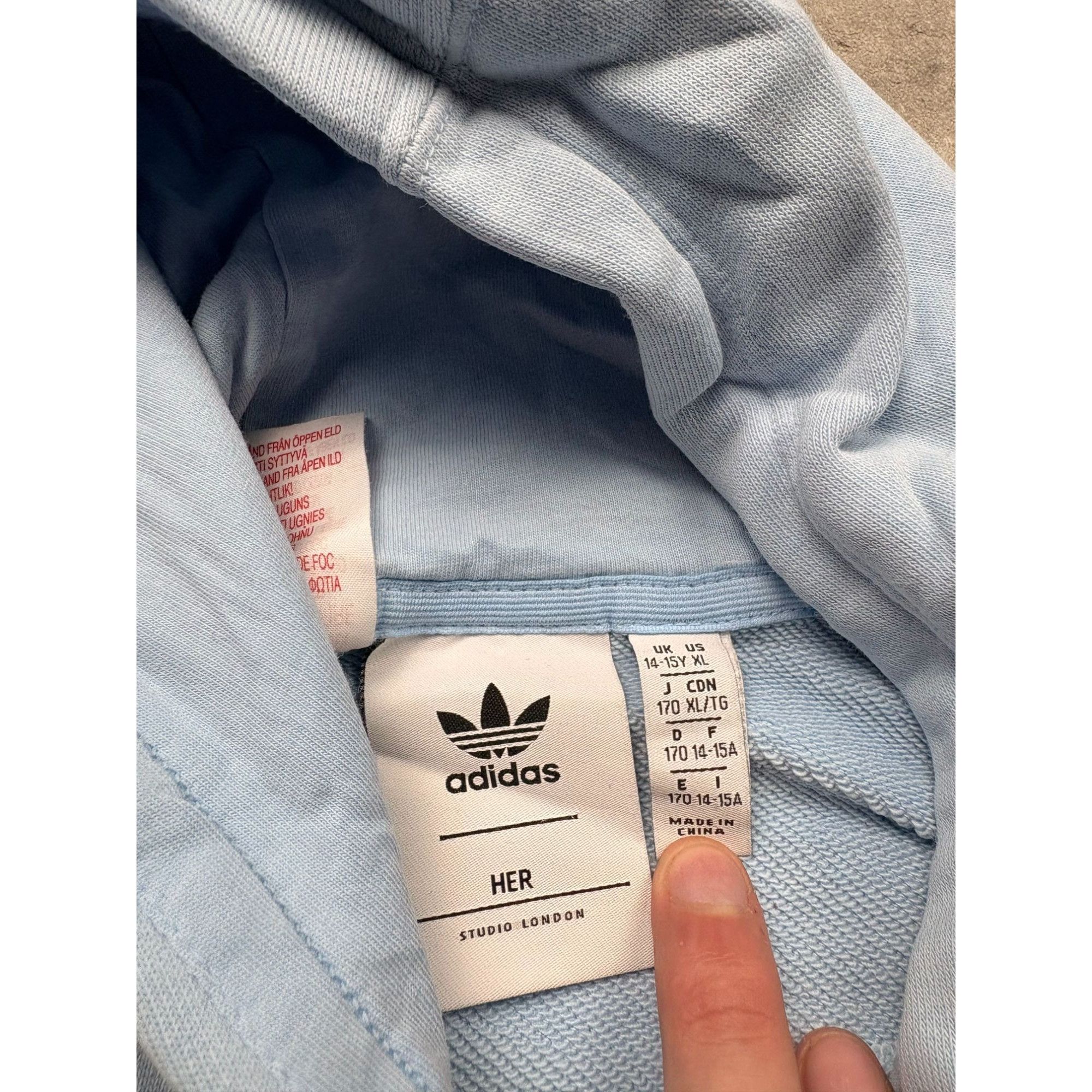Adidas ✨ adidas x HER Studio London Cropped Hoodie – Pastel Blue & Size S / US 4 / IT 40 - 5 Thumbnail