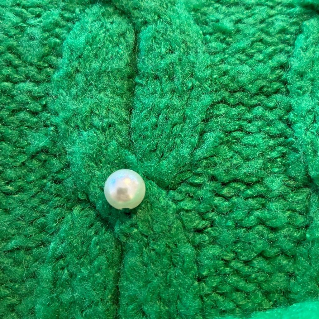 Other Skies are Blue Green Cable Knit Pearl Embellished Sweater XS Size XS / US 0-2 / IT 36-38 - 8 Thumbnail