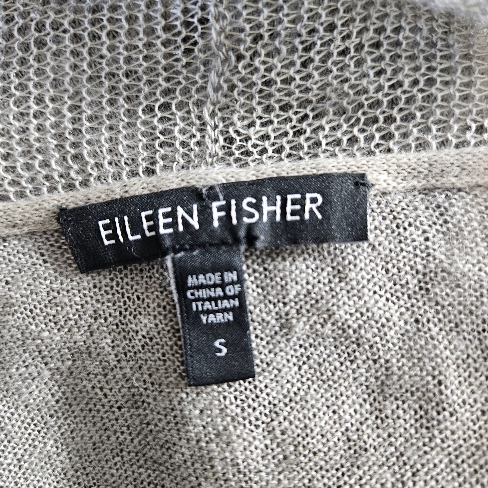 Eileen Fisher Eileen Fisher Cardigan Womens Sz S Gray 3/4 Sleeve Cotton Linen Blend Knit Shirt Size S / US 4 / IT 40 - 5 Thumbnail