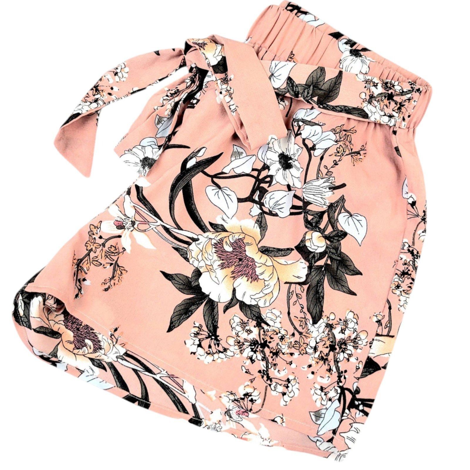 Shein Women's Shein L Floral Belted Paper Bag Shorts - Trendy Muav Size 28" / US 6 / IT 42 - 6 Thumbnail