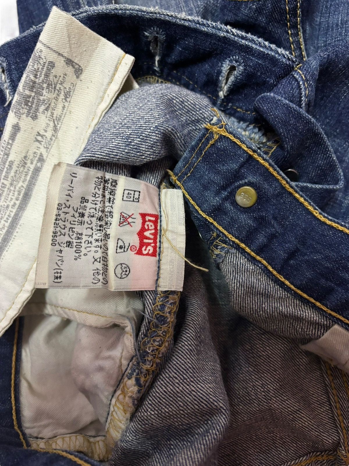 Levi's Vtg 90s Levis 501 Distressed Jeans Size US 34 / EU 50 - 8 Thumbnail