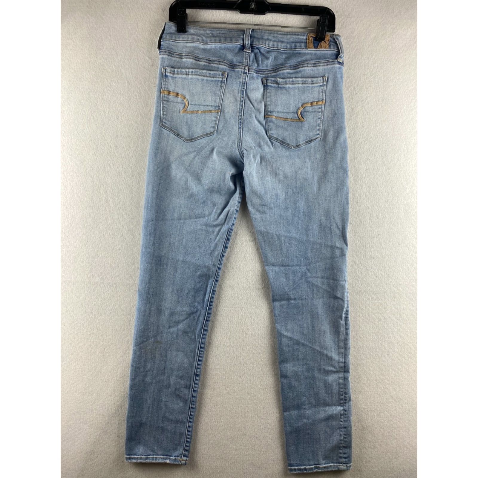 American Eagle Outfitters American Eagle Outfitters Jeans Womens 8 Skinny Distressed Embroidered Blue Denim Stretch 5-Pocket Modern Regular Size 30" / US 8 / IT 44 - 7 Thumbnail
