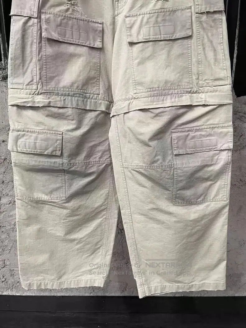 Balenciaga Balenciaga White Distressed Cargo Work Pants. Size US 44 / EU 60 - 4 Thumbnail