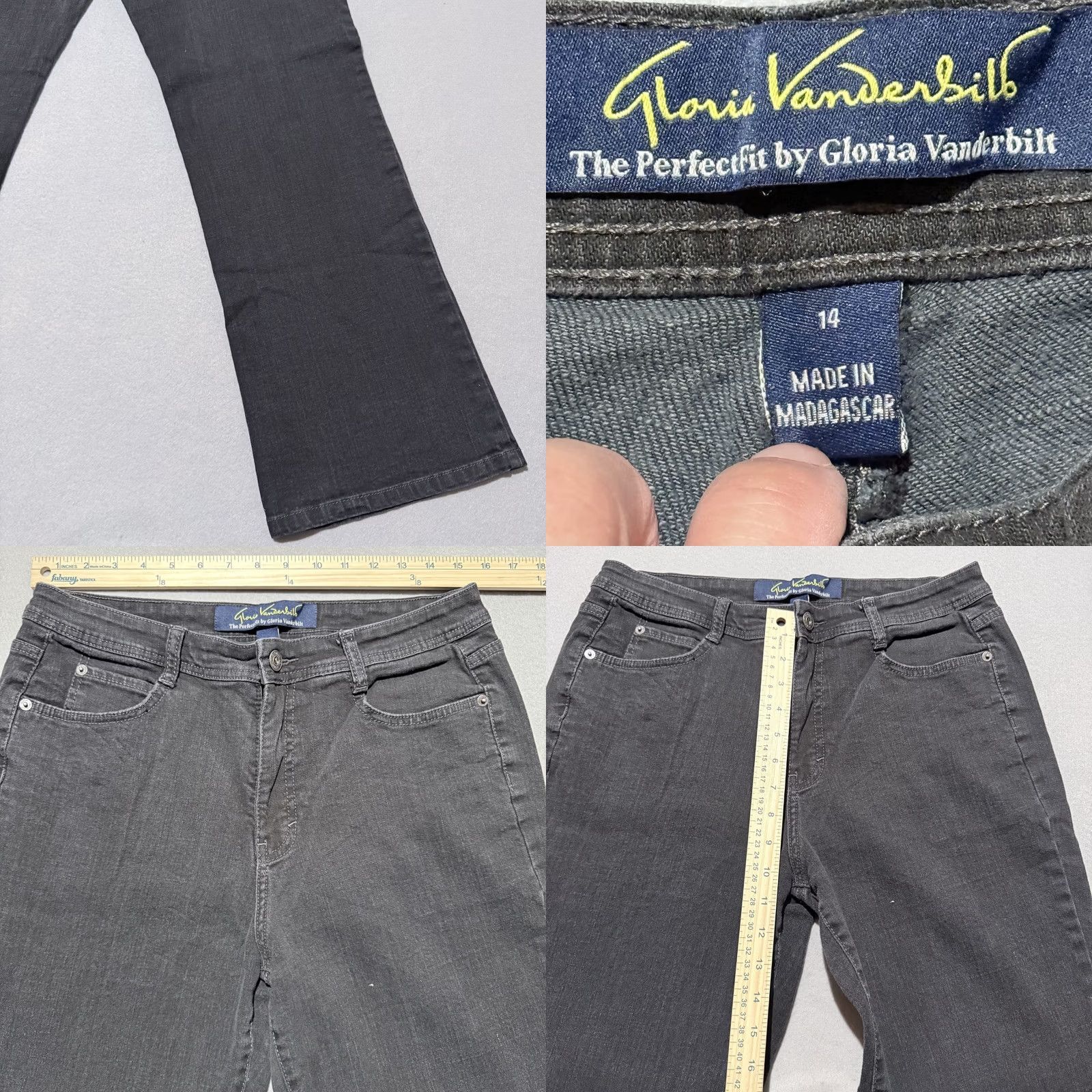 Gloria Vanderbilt Gloria Vanderbilt Jeans Women Black Bootcut 14 5-Pocket Denim Classic 90s City Preppy Womens Size 36" / US 14 / IT 50 - 8 Thumbnail