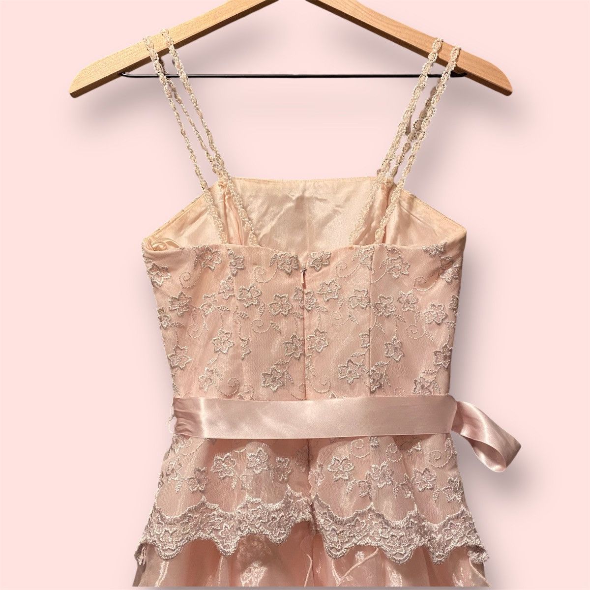 Jessica McClintock × Vintage A-line spaghetti strap light pink gunne sax dress Size XS / US 0-2 / IT 36-38 - 4 Thumbnail