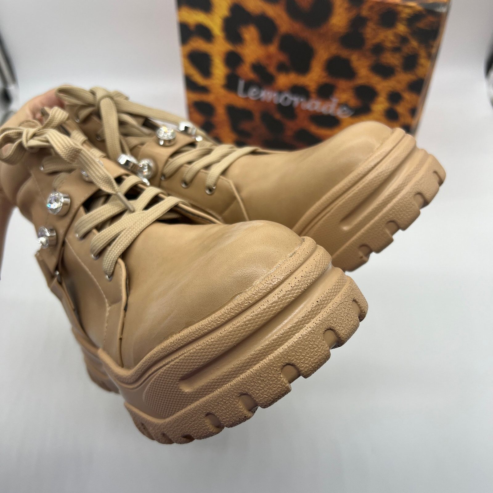 Other Lemonade Women Combat Boot Size 8M Rhinestone Size US 8 / IT 38 - 12 Thumbnail