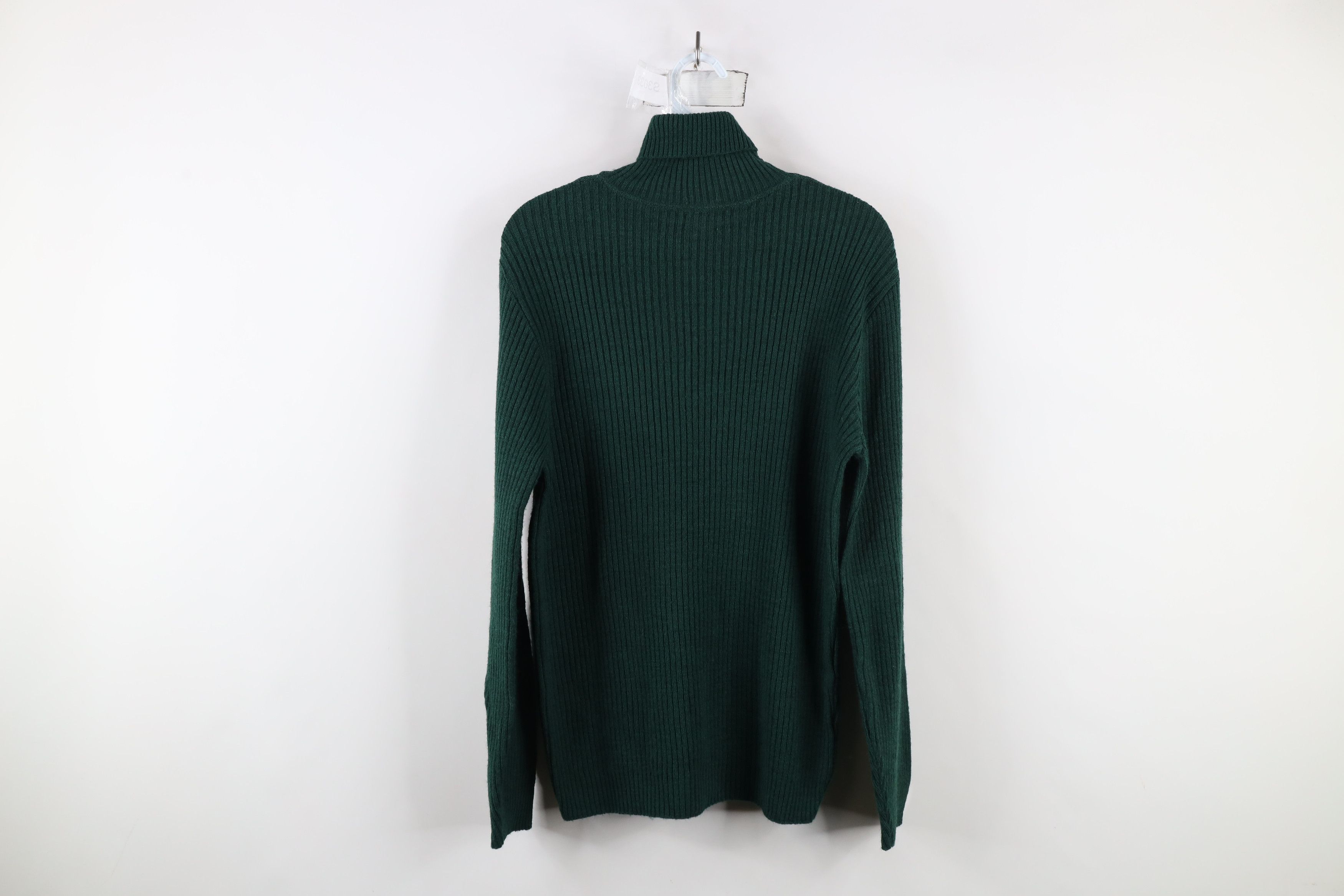 Vintage Vintage 70s Streetwear Ribbed Knit Turtleneck Sweater Green Size XL / US 12-14 / IT 48-50 - 5 Thumbnail