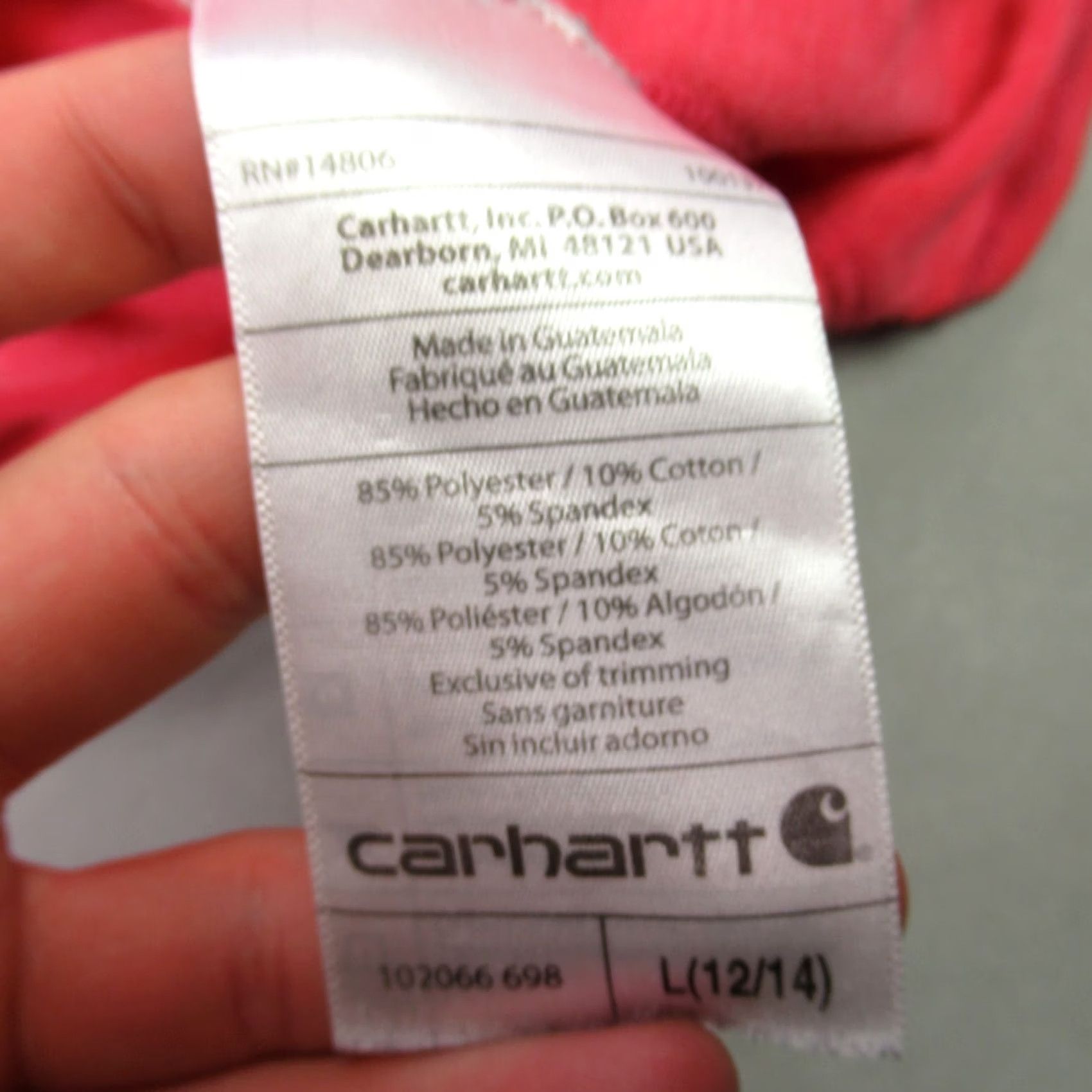 Carhartt Carhartt Shirt Womens Large Short Sleeve Crew Neck Lightweight Pink Striped Logo Casual Size L / US 10 / IT 46 - 5 Thumbnail