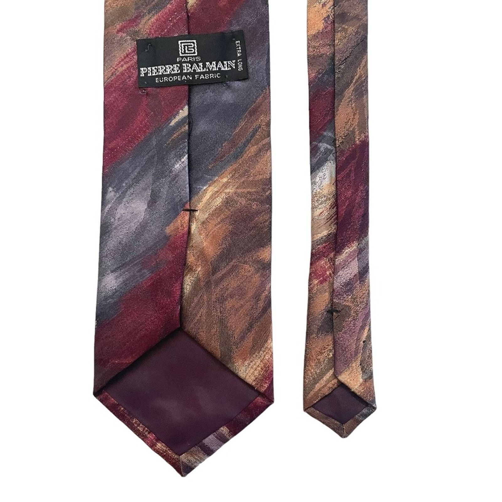 Balmain Pierre Balmain Paris Vintage Abstract Extra Long Silk Tie Size ONE SIZE - 4 Thumbnail