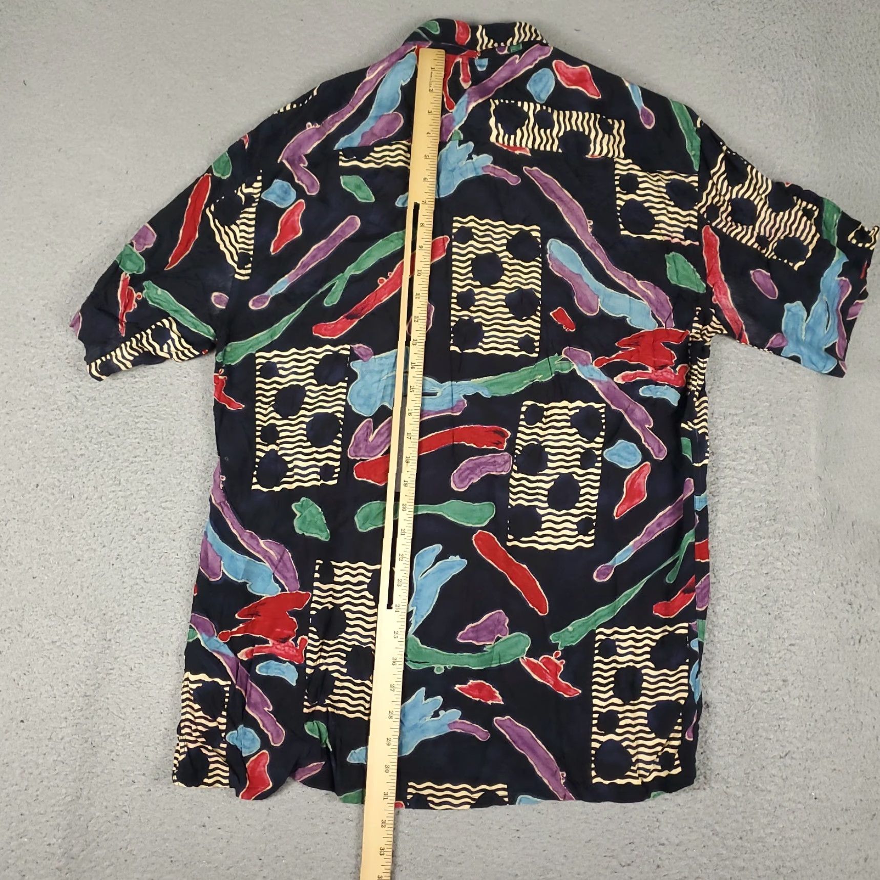 Vintage Burma Bibas Shirt Mens Medium Black Abstract Rayon Button Up Short Sleeve Geometric Pattern Vintage No Size US M / EU 48-50 / 2 - 4 Thumbnail
