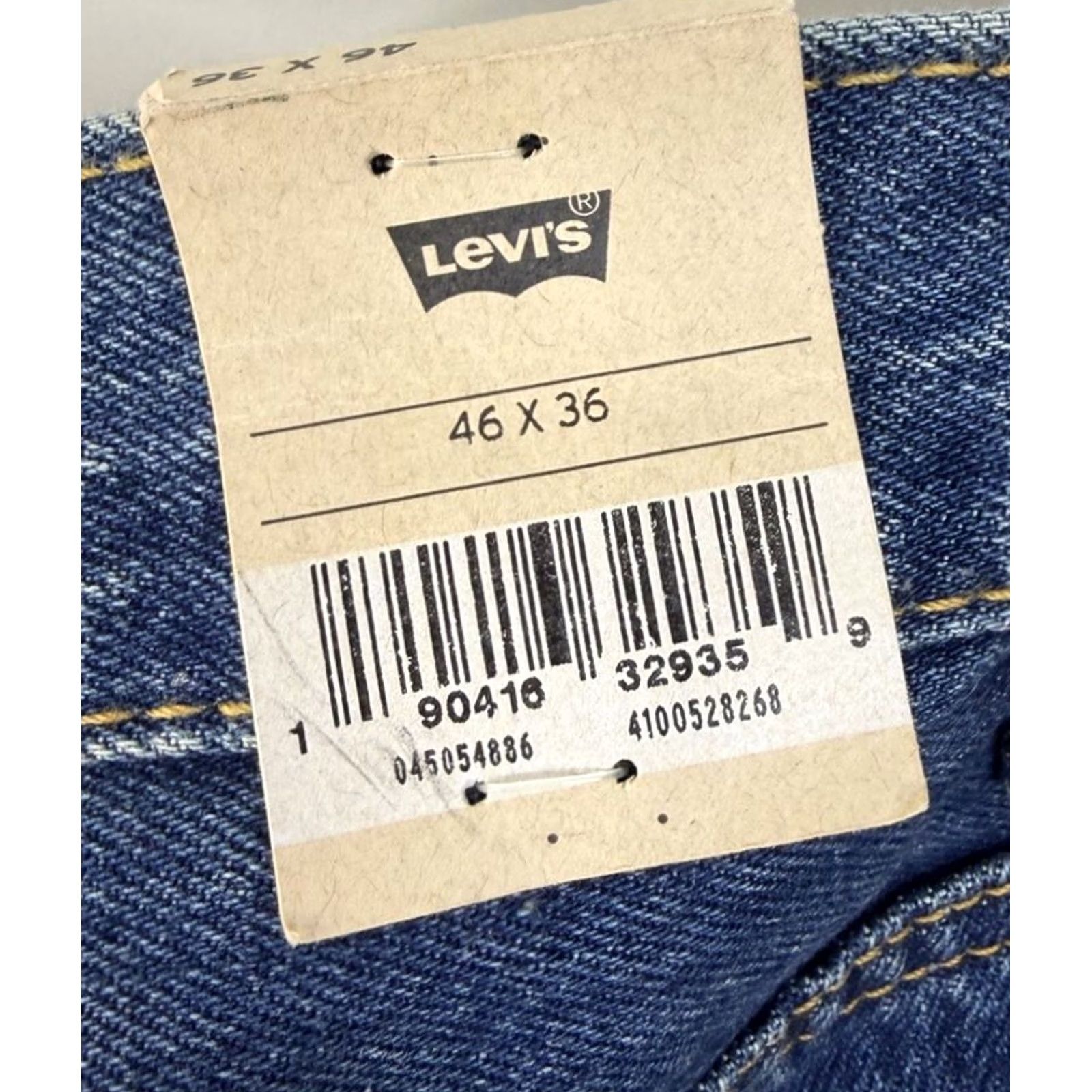 Levi's 505 Jeans Mens 46x36 Blue Denim Regular 100% Cotton NEW