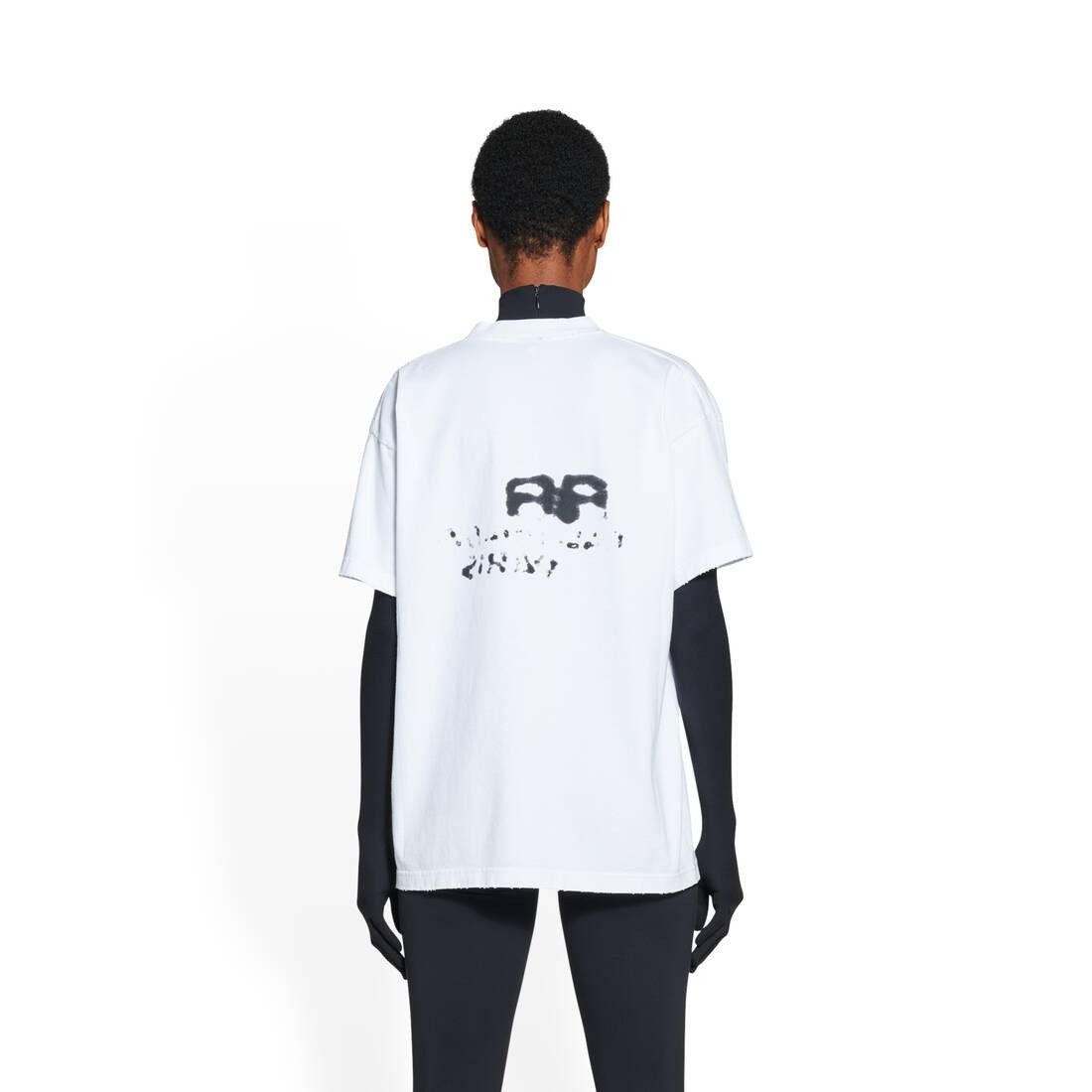 Balenciaga o1s1wg111125 Hand-Drawn BB Icon T-Shirt Medium Fit in White Size XS / US 0-2 / IT 36-38 - 4 Thumbnail