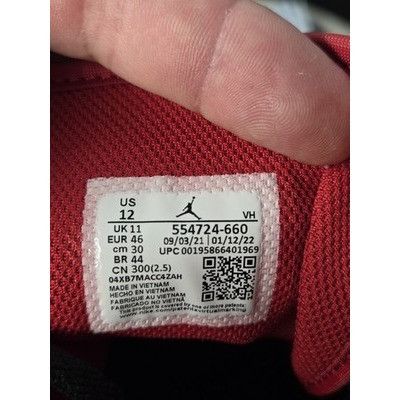 Jordan Brand Nike Air Jordan 1 Mid Reverse Bred 554724-660 Red Black Mens Size US 12 / EU 45 - 14 Thumbnail