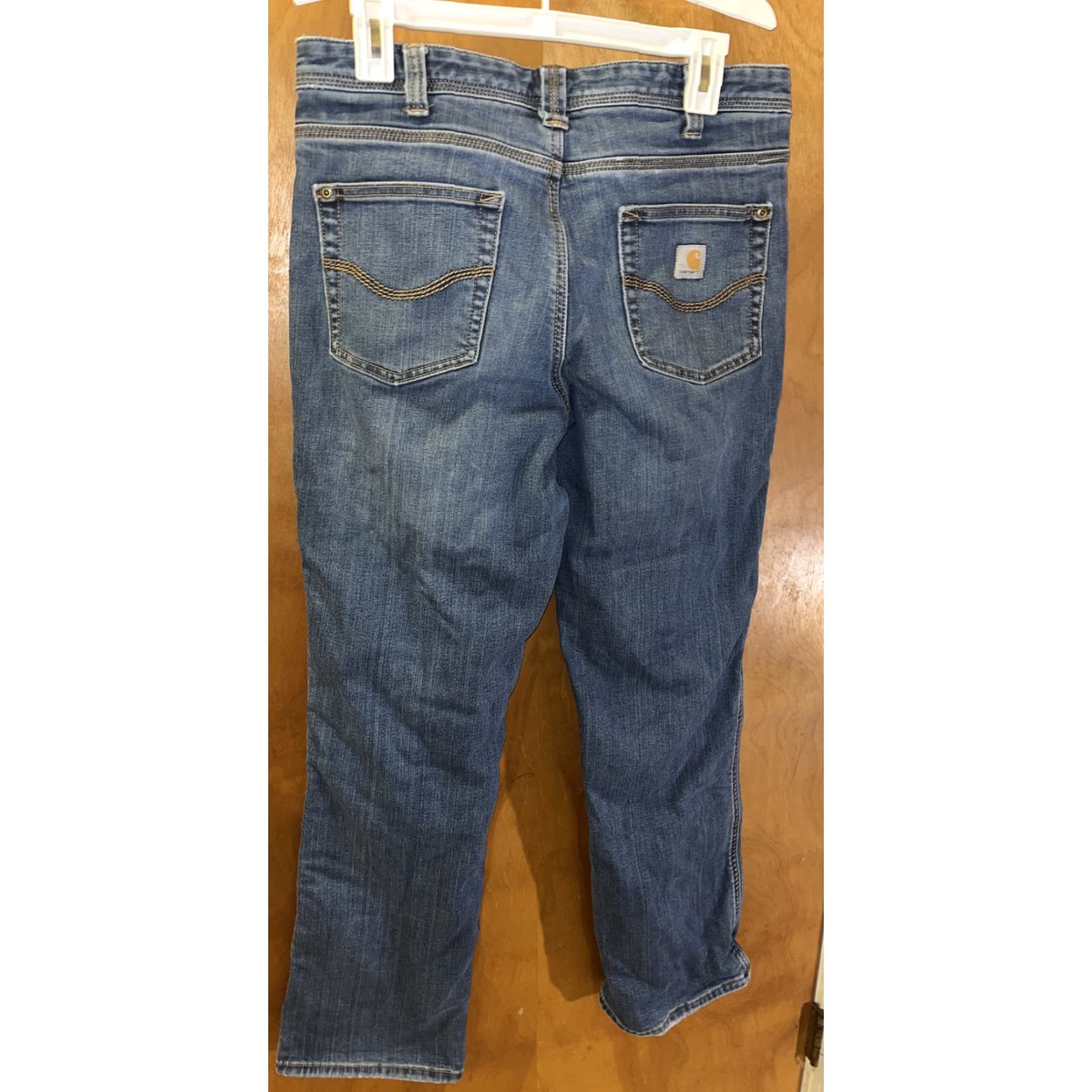 Carhartt Carhartt Women's Jean Pants Size 10 Relaxed Fit Flannel Lined Straight Leg Blue Denim Outdoor Hiking Camping Size 32" / US 10 / IT 46 - 7 Thumbnail