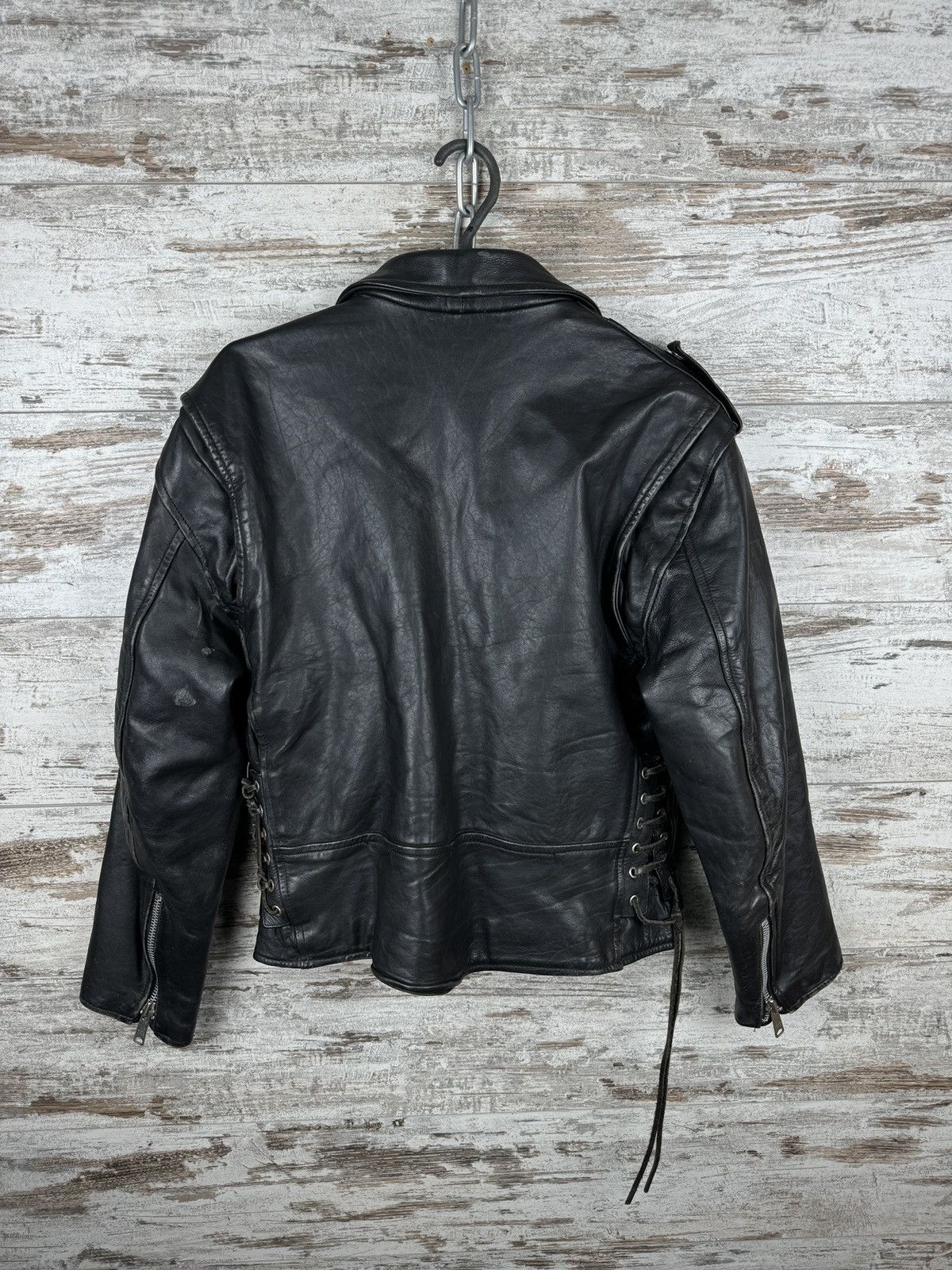 Leather Mens Vintage Leather jacket bombers biker 90s rare y2k Size US S / EU 44-46 / 1 - 14 Thumbnail