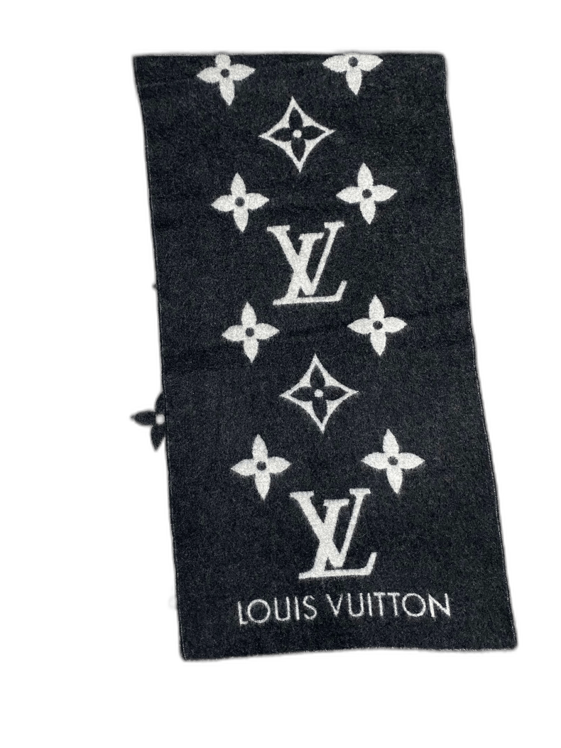 Louis Vuitton louis vuitton black gray scarf-2507 Size ONE SIZE - 1 Thumbnail