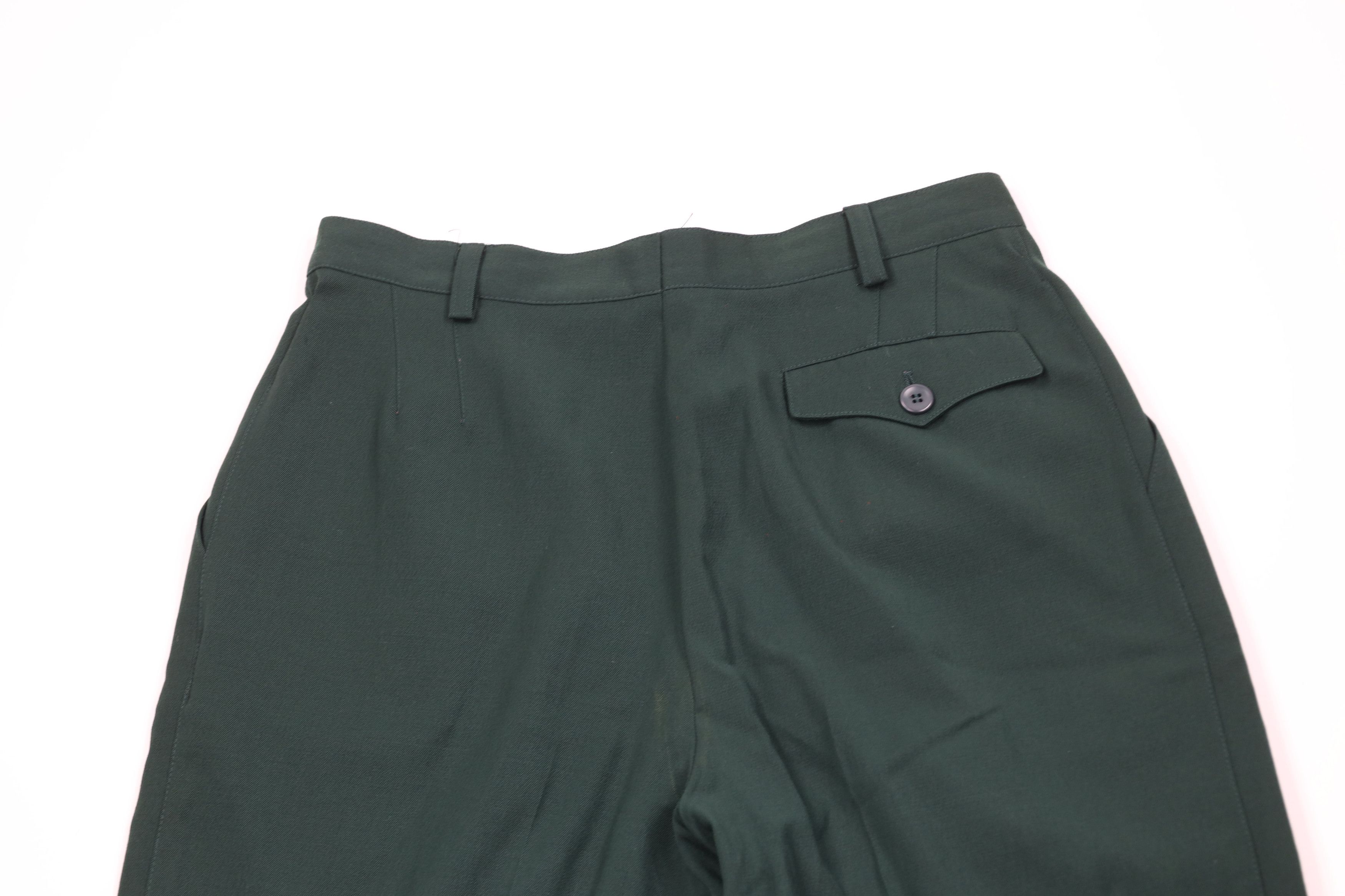 Escada Vintage 70s 80s Escada Pleated Tapered Leg Chino Pants Green Size 42" / US 20 - 9 Thumbnail