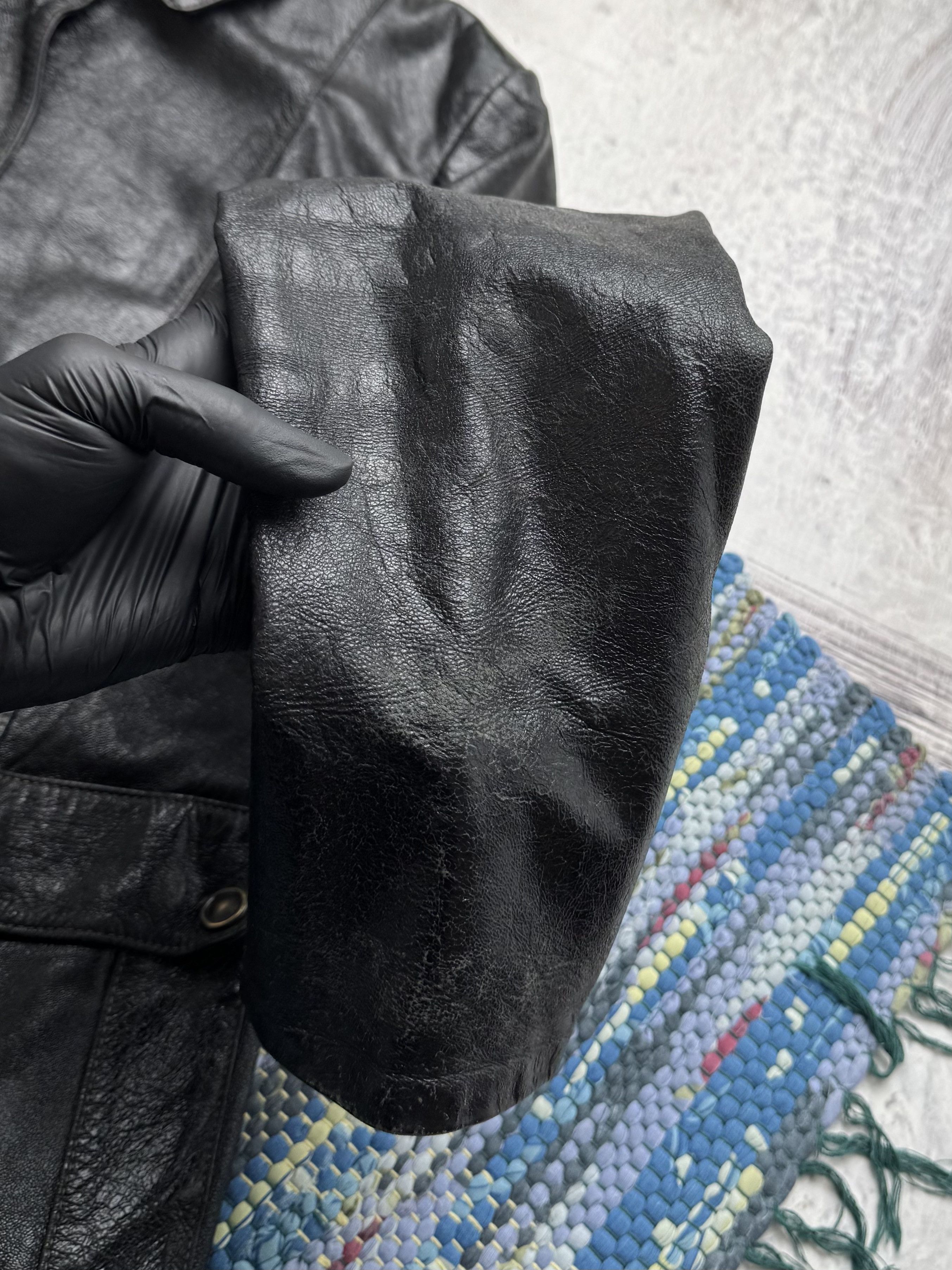 Vintage Vintage Real Leather Jacket Button Up Utility Pocket Coat Size S / US 4 / IT 40 - 3 Thumbnail