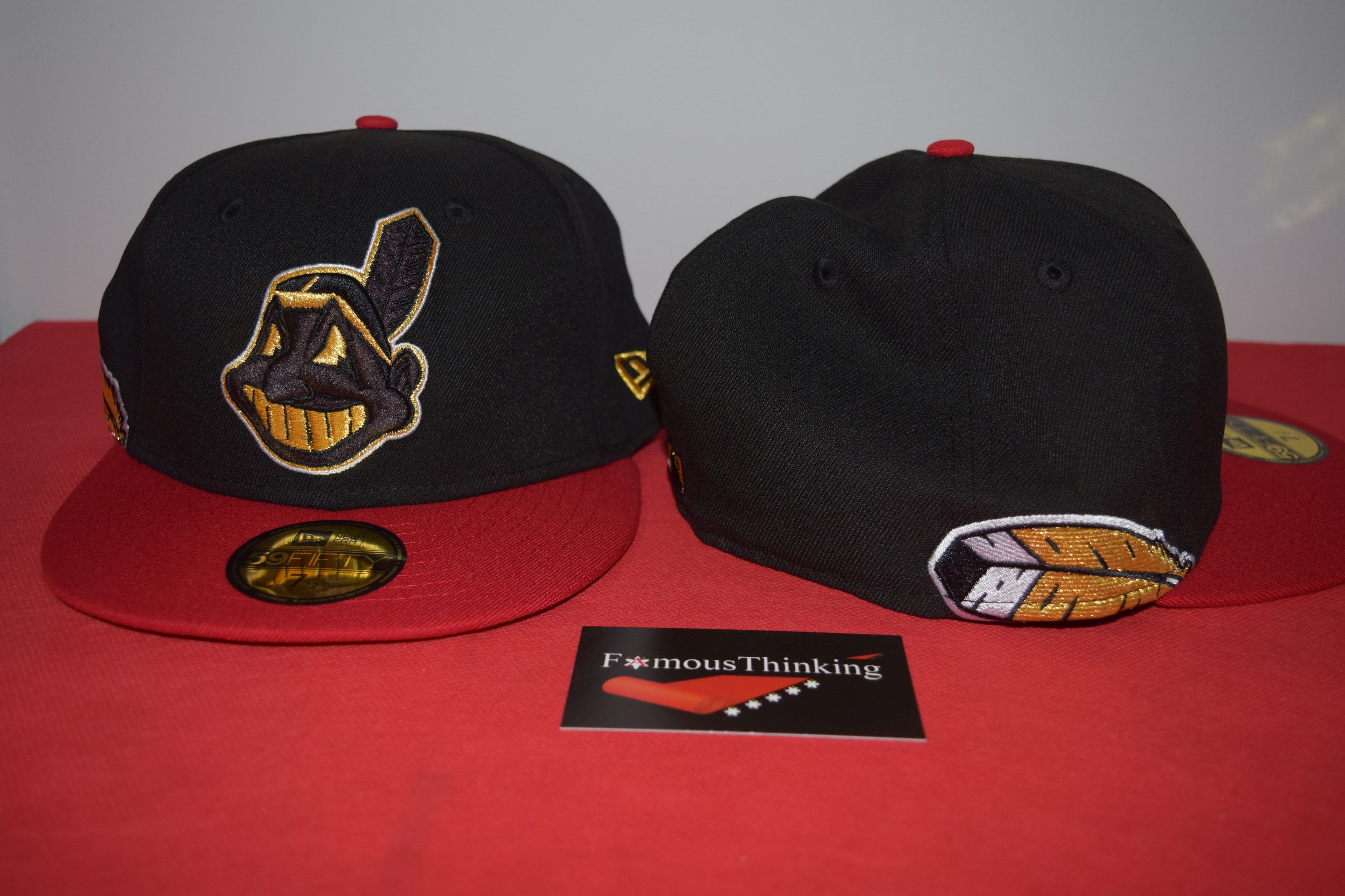 New Era New Era Cleveland Indians Chief Wahoo Feather Hat Size ONE SIZE - 1 Thumbnail