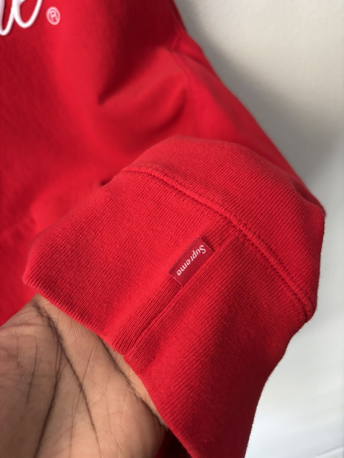 Supreme Supreme Raised Script Hooded Sweatshirt – FW23 (Red) – XL Size US XL / EU 56 / 4 - 7 Thumbnail