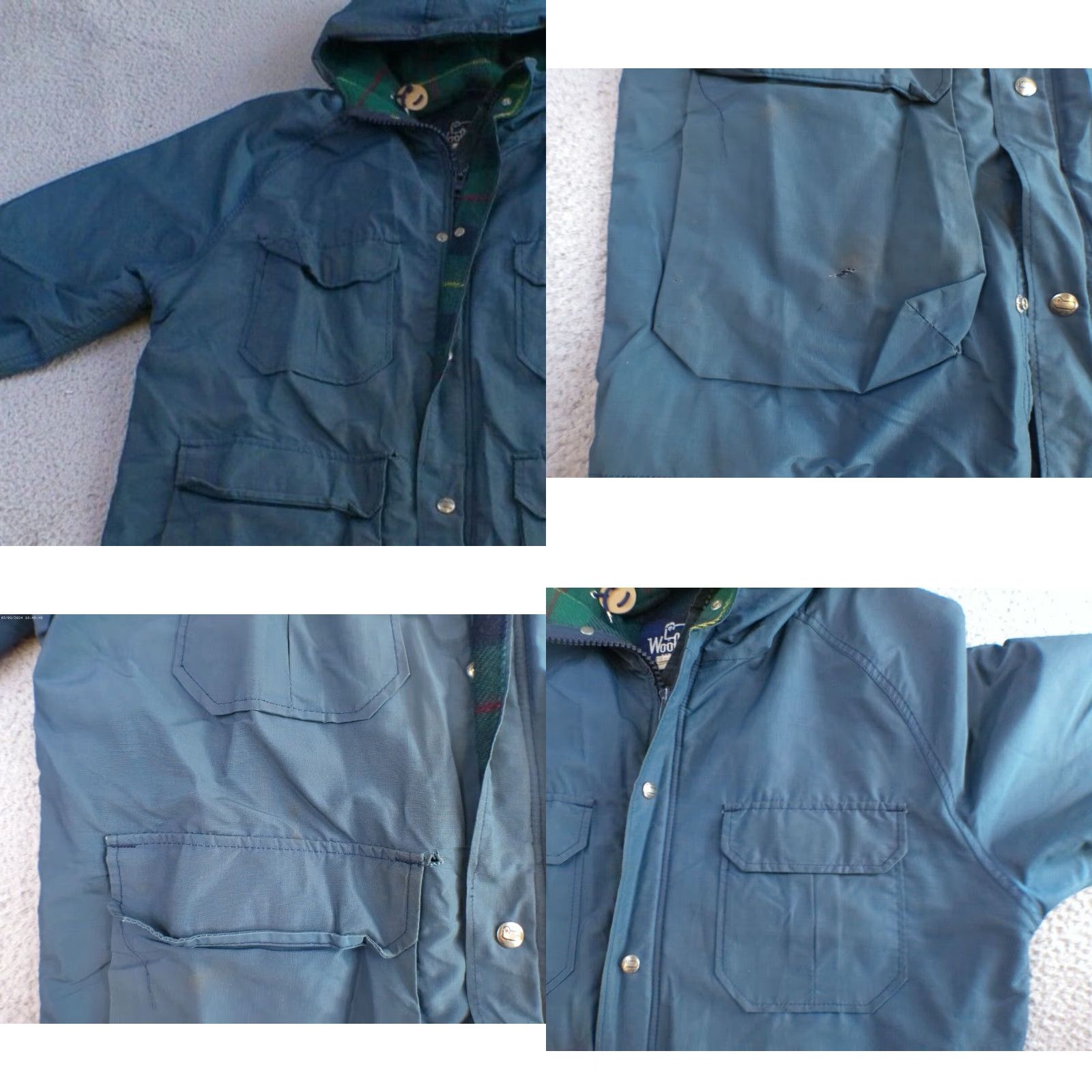 Vintage Woolrich Jacket Men L Blue Full Zip Hooded Pockets Logo Made in USA Size US L / EU 52-54 / 3 - 8 Thumbnail