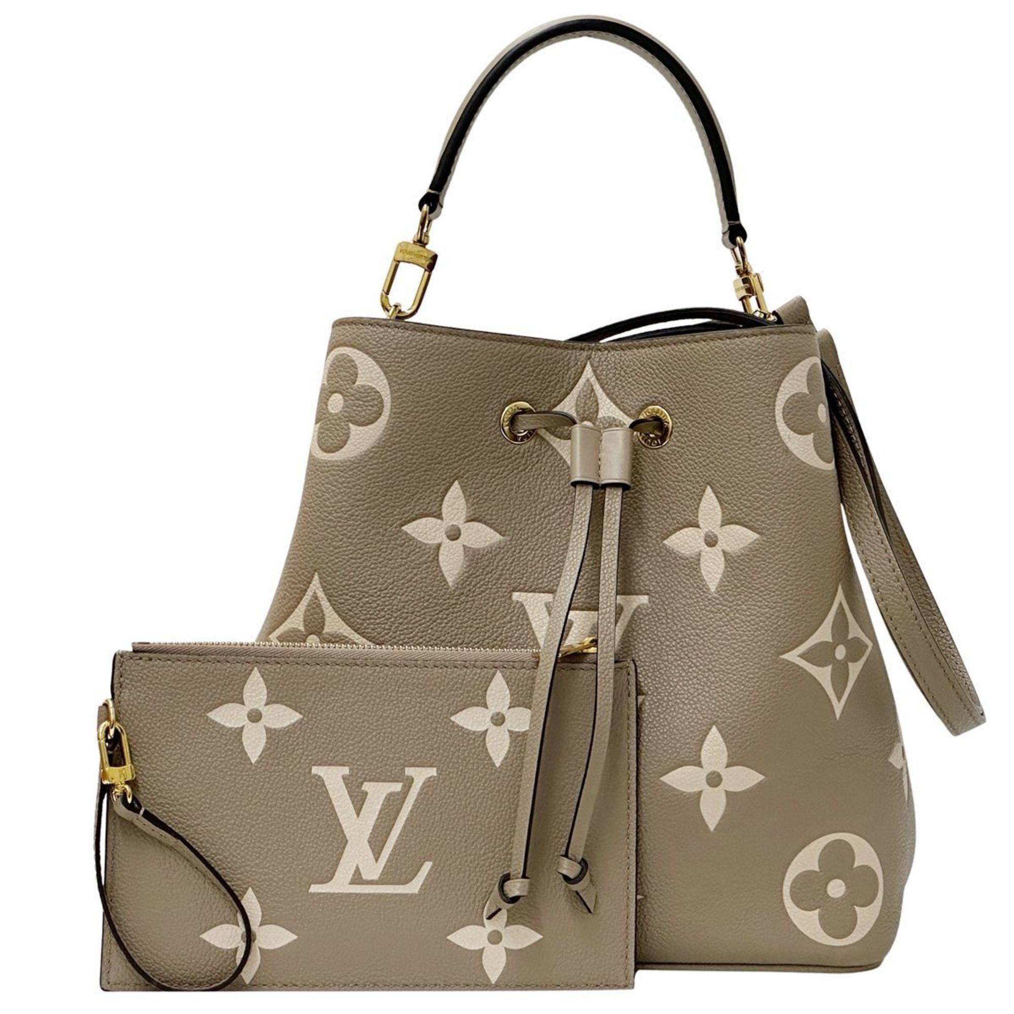 Louis Vuitton Bag Bicolor Empreinte Women's Handbag Shoulder 2Way Monogram Neonoe Mm Tourterelle Creme M45555 Greige