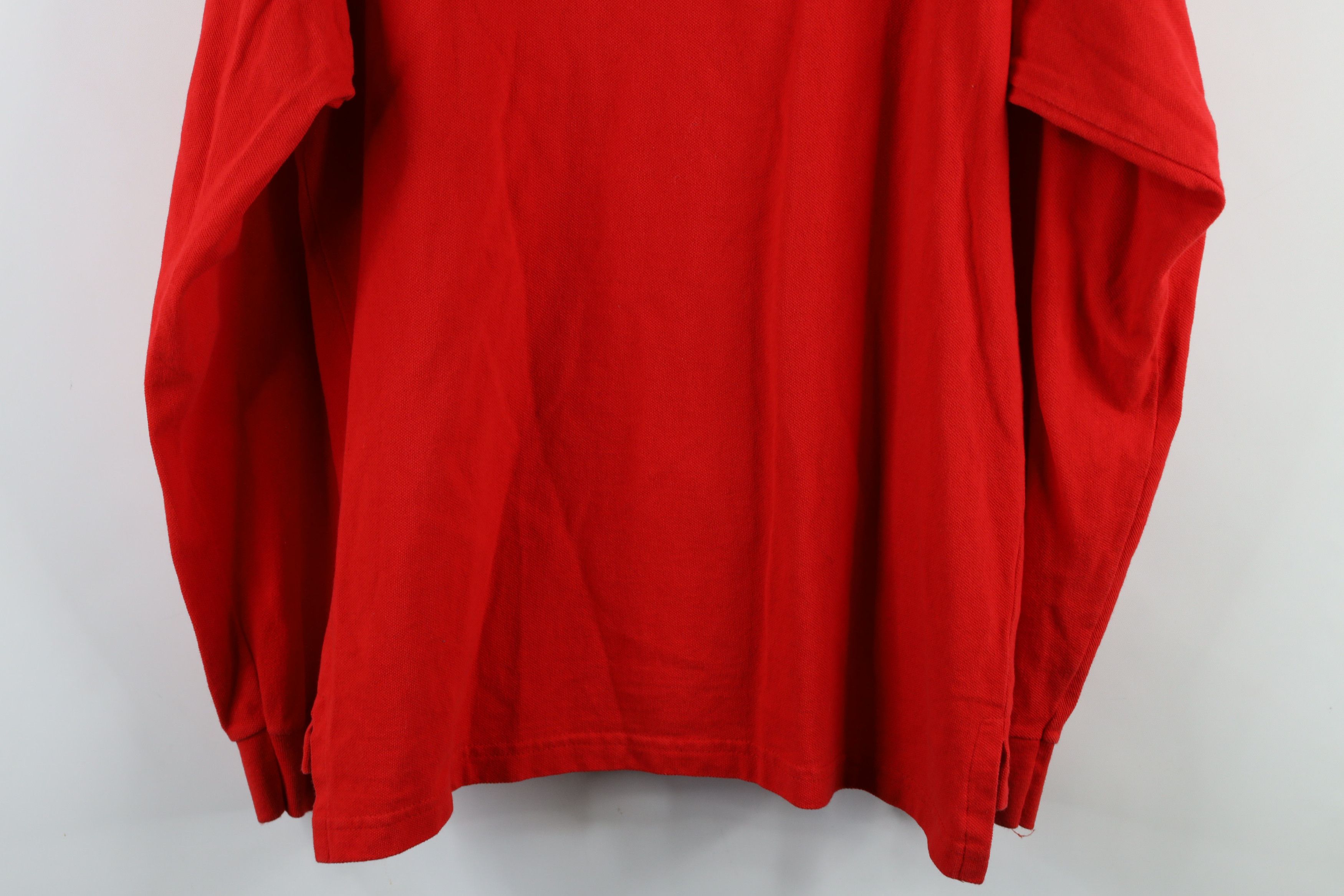 Vintage Vintage 90s Streetwear Long Sleeve Rugby Polo Shirt Red Size US L / EU 52-54 / 3 - 11 Thumbnail