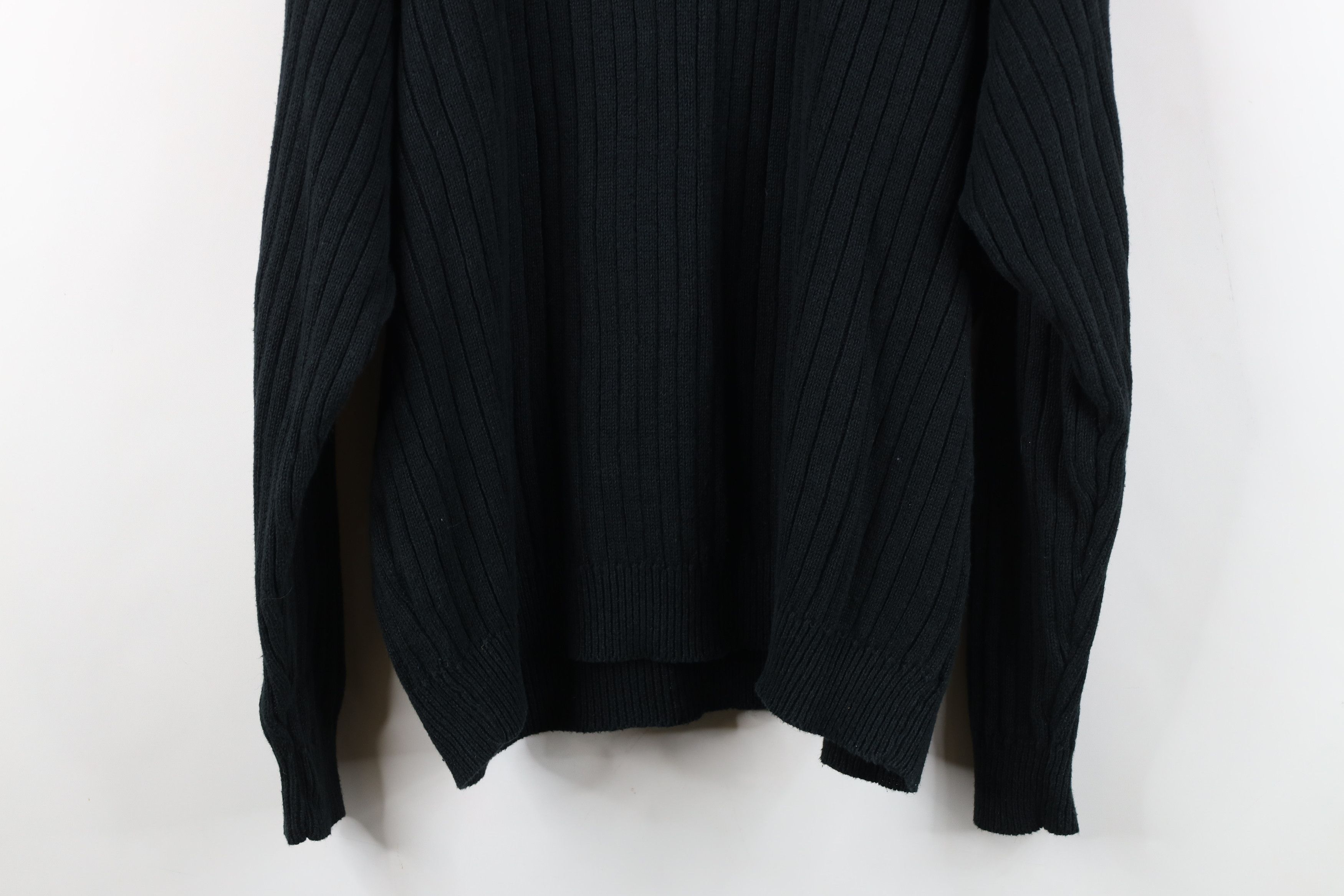 Vintage Vintage 90s Streetwear Ribbed Knit V-Neck Sweater Black Size XXL / US 16-18 / IT 52-54 - 12 Thumbnail