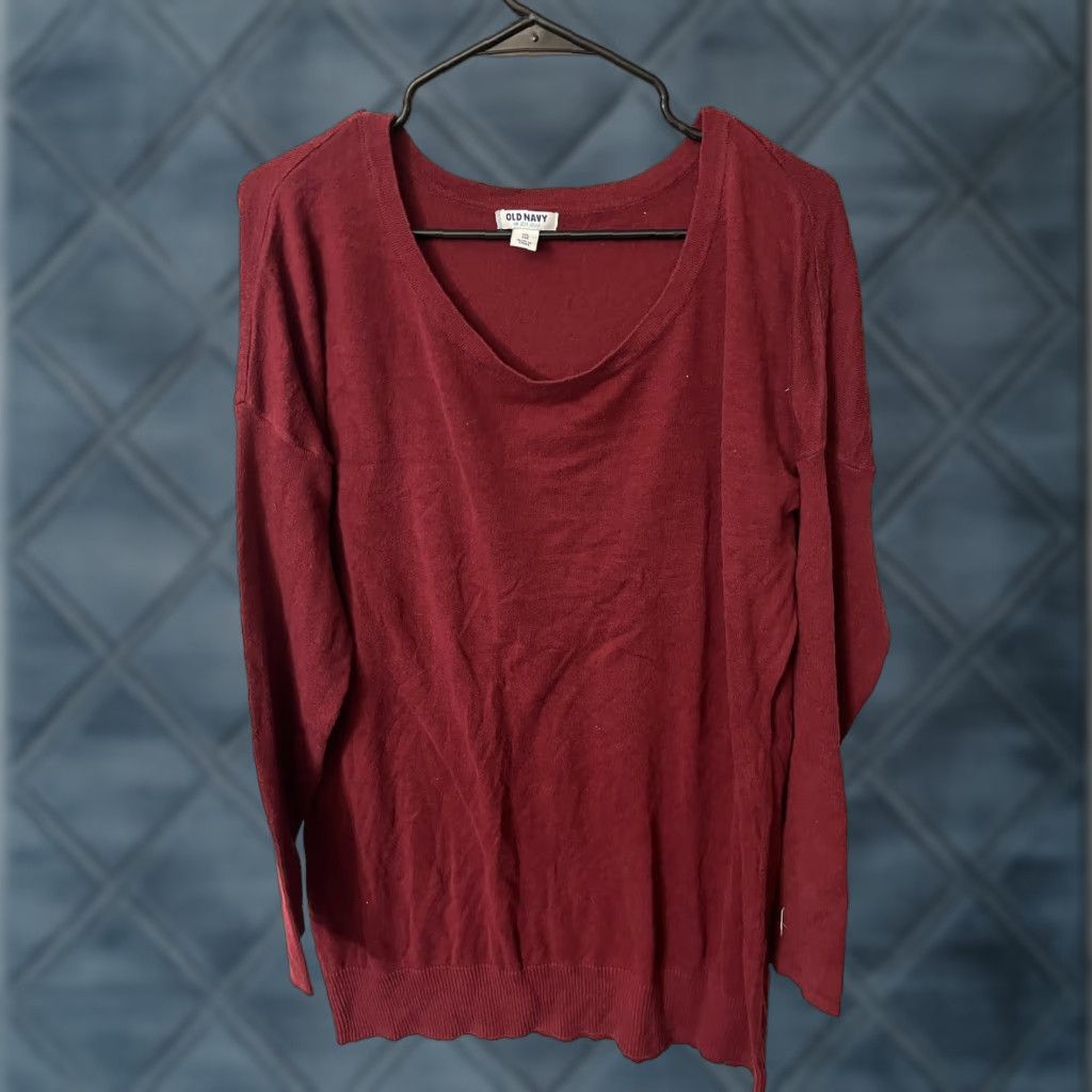 Old Navy VINTAGE Old Navy Women’s Red Knit Sweater 2XL Long Sleeve Cable-Knit Fall Winter Casual Size XXL / US 16-18 / IT 52-54 - 1 Thumbnail