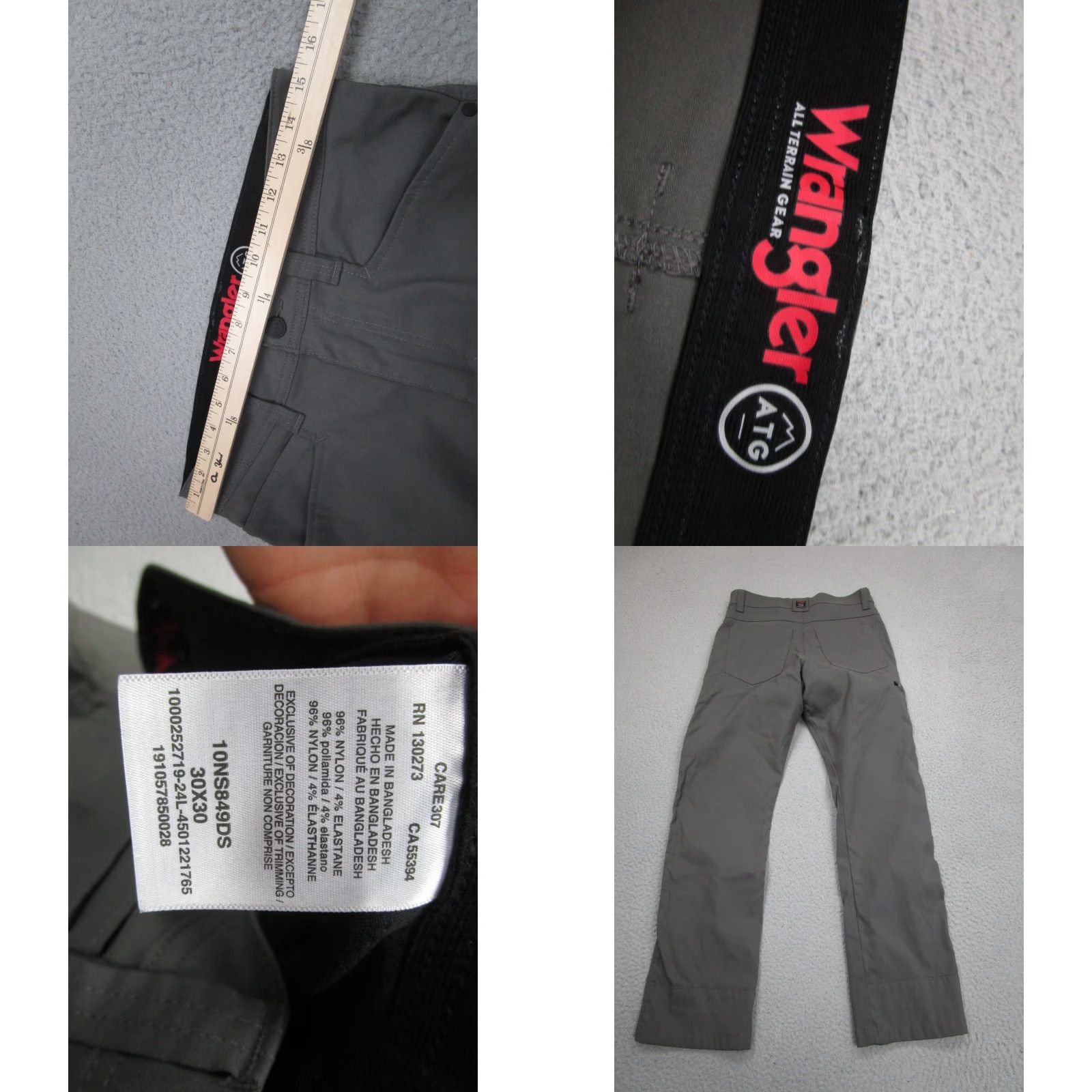 Wrangler VINTAGE is not applicable; title: Wrangler Pants Mens 30x30 Gray ATG All Terrain Gear Hiking Outdoor Khakis Size US 30 / EU 46 - 8 Thumbnail
