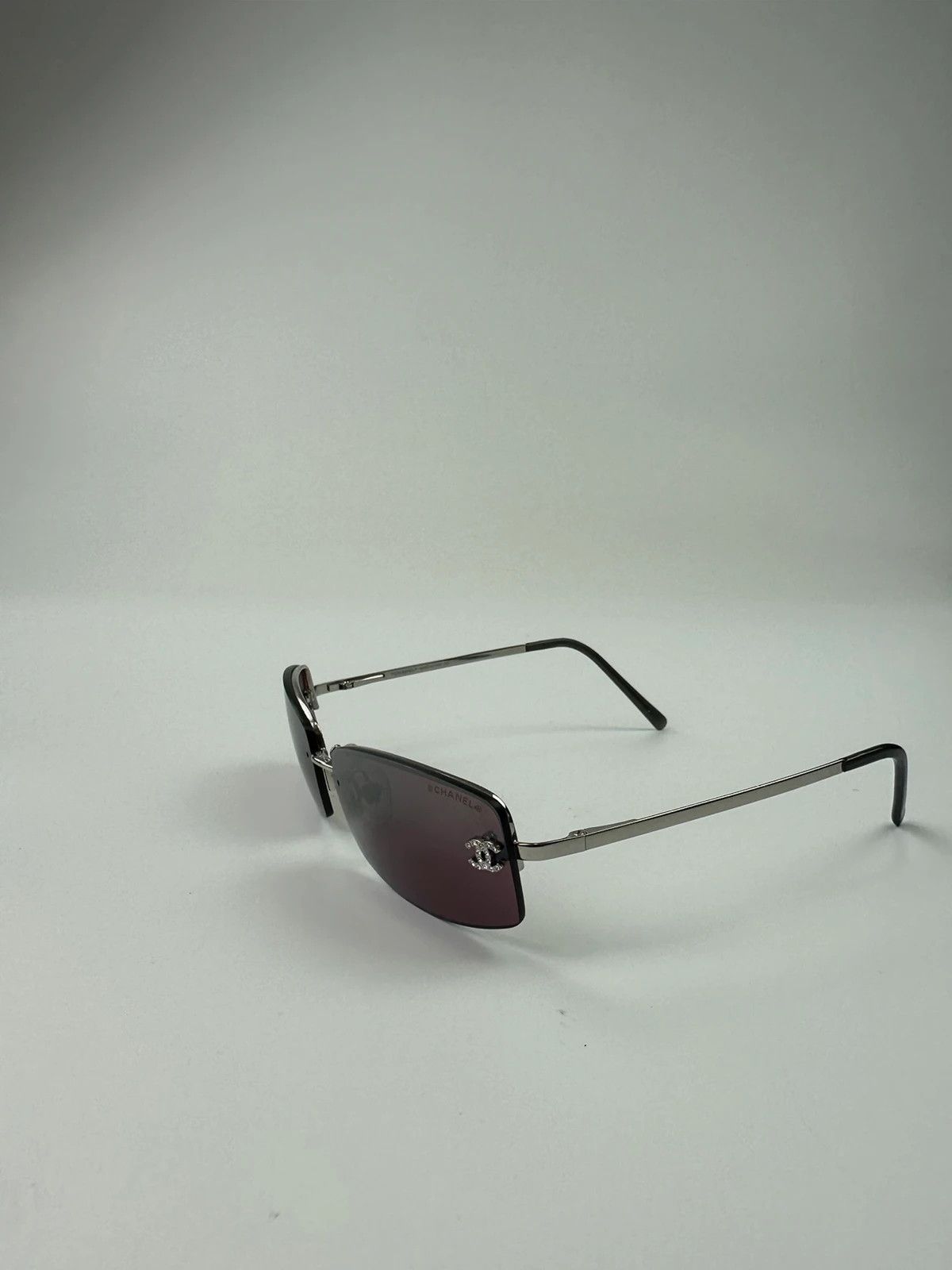 Chanel Chanel Purple Sunglasses Frame Rimless Strass Size ONE SIZE - 4 Thumbnail